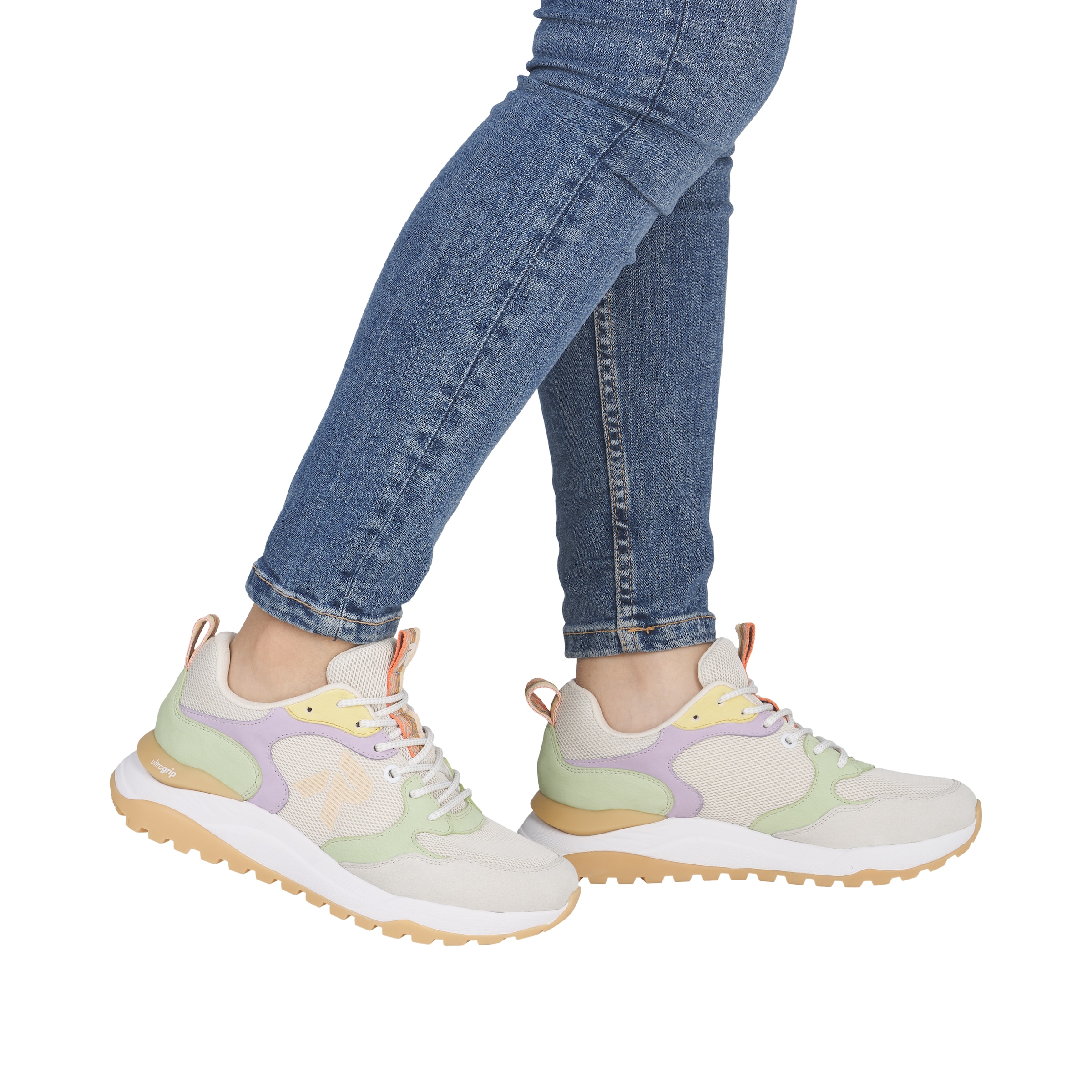 RIEKER Sport Baskets compensées  chaussure à lacets, sneaker décontracté, chaussure basse avec col rembourré