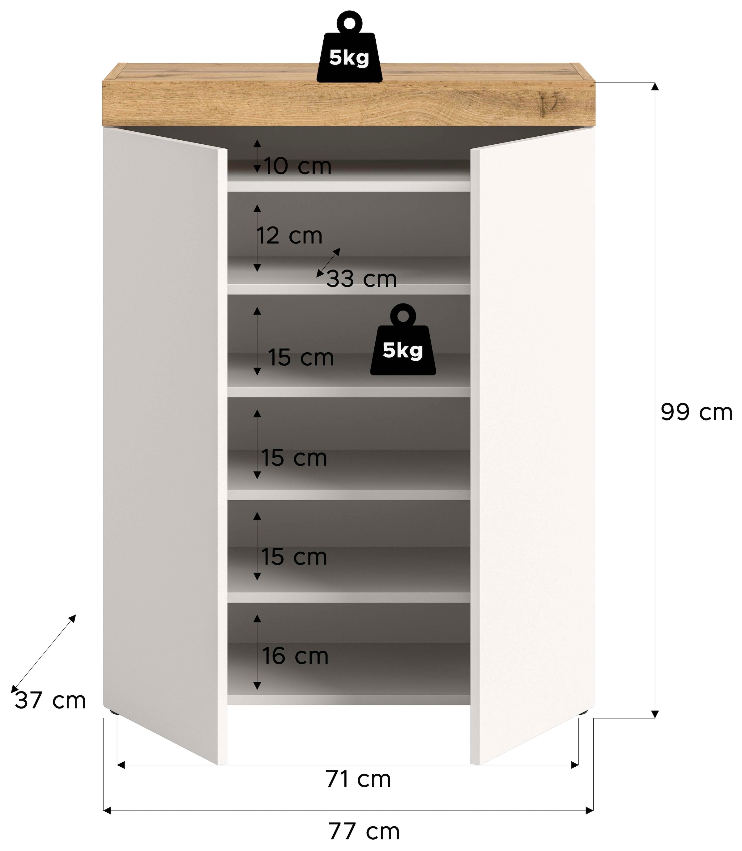 GOODproduct Schuhschrank »MAMBO, Breite 77cm, stehend & hängend, push-2-open« 2 farbige Ausführung, 1 Stk. tlg. Schuhschrank, Schuhkommode, Flur, Diele