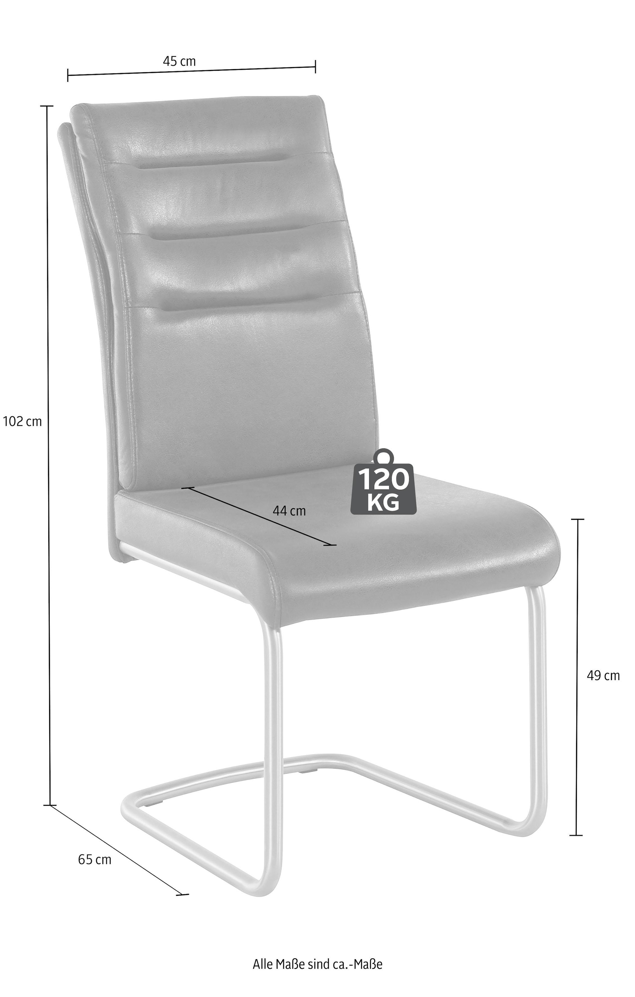HELA Chaise de salle à manger »Paula Freischwinger« (Set) 2 cuismit Echtedelstahlgestell, 2 oder 4 Stück