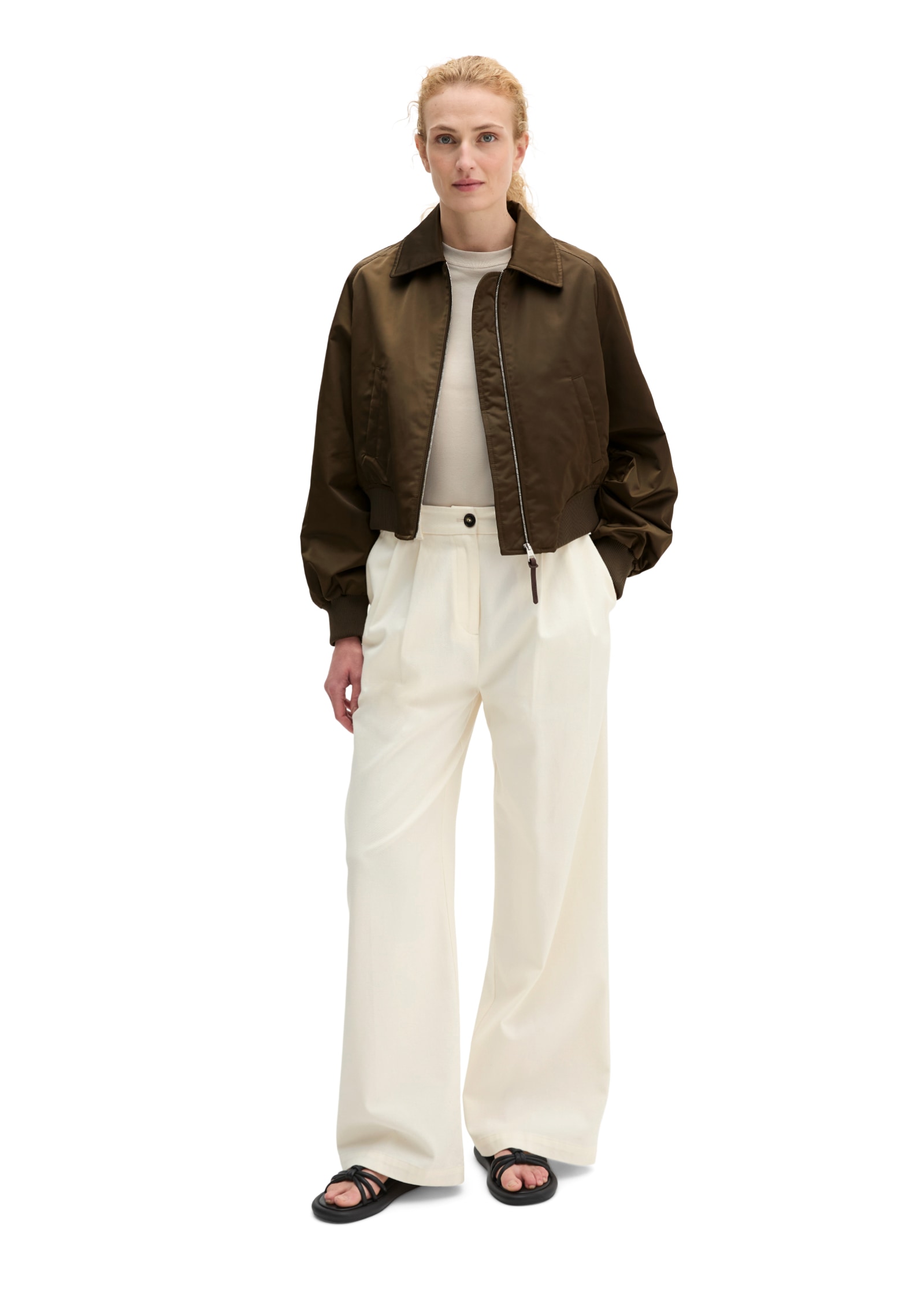 Marc O'Polo Blouson im Aviator-Stil regular aus recyceltem Shiny-Polyester-Twill