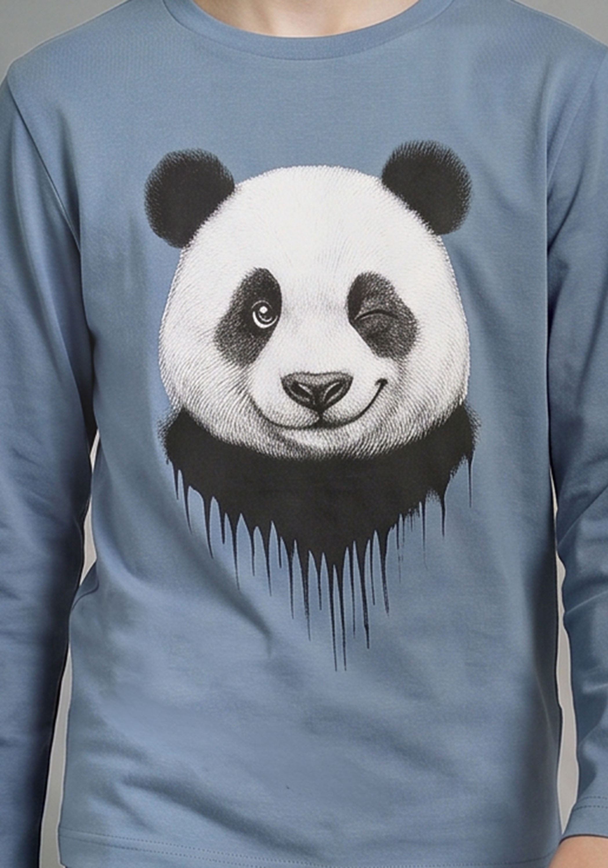 KIDSWORLD Langarmshirt »Shirt mit Panda-Print« Shirt mit coolem Print, langärmlig, Basic-Passform, modischer Stil