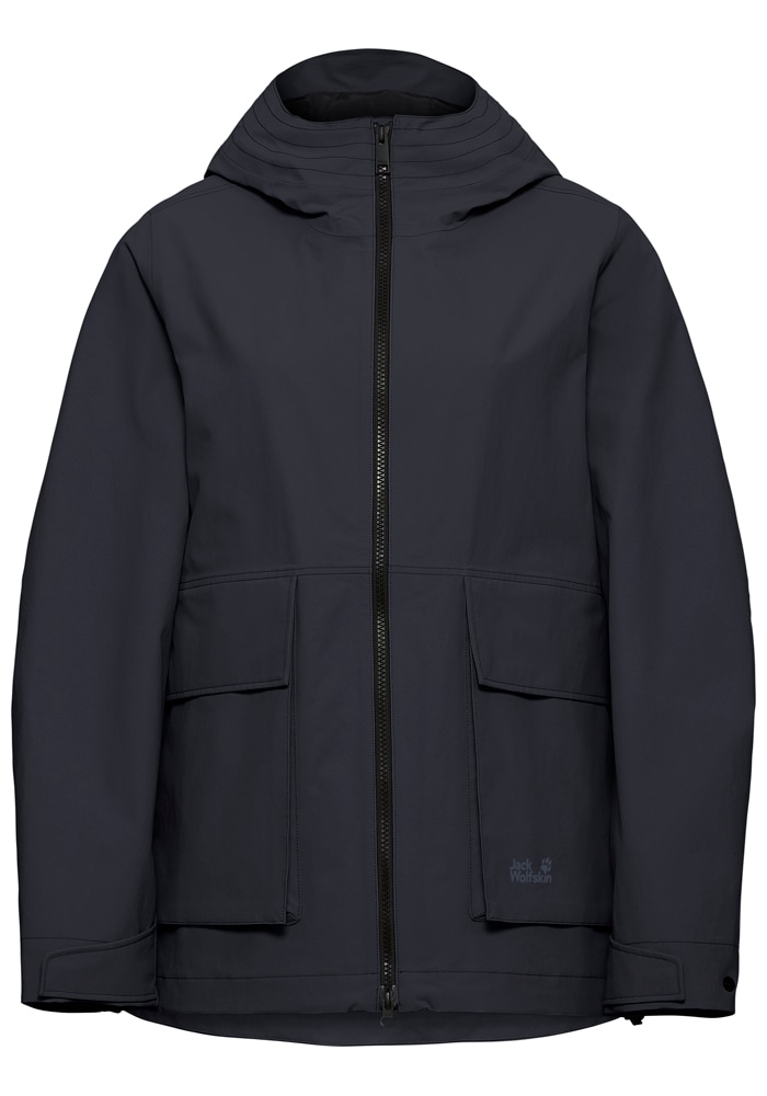 Jack Wolfskin Veste fonctionnelle »NABUR 2L JKT W« mit Kapuze wasserdicht, atmungsaktiv, Übergangsjacke, aufgesetzte Cargotaschen