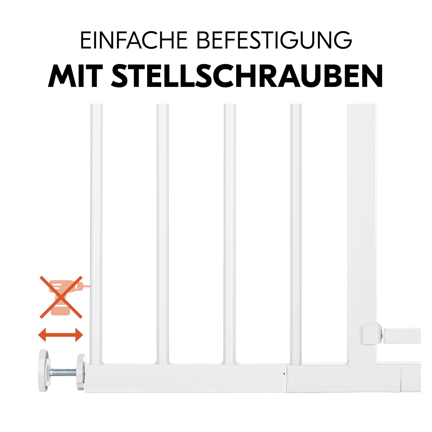 Hauck Türschutzgitter »Open N Stop 2 Set inklusive Verlängerung 21 cm, White« auch als Treppenschutzgitter verwendbar; 96-101 cm