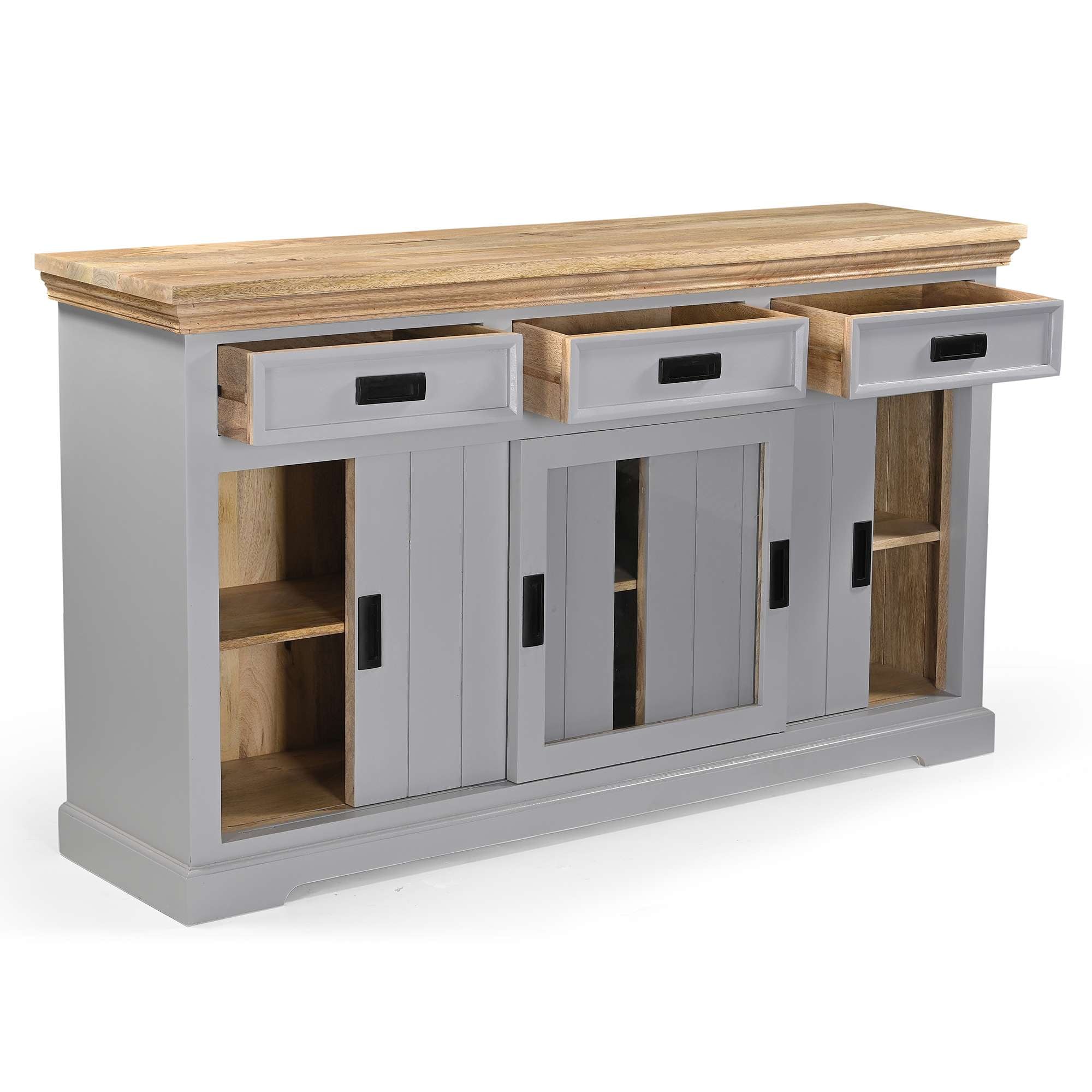 Home affaire Sideboard »Alpinist« mit 3 Schiebetüren, handgefertigt, Unika-Möbel, Breite 160 cm