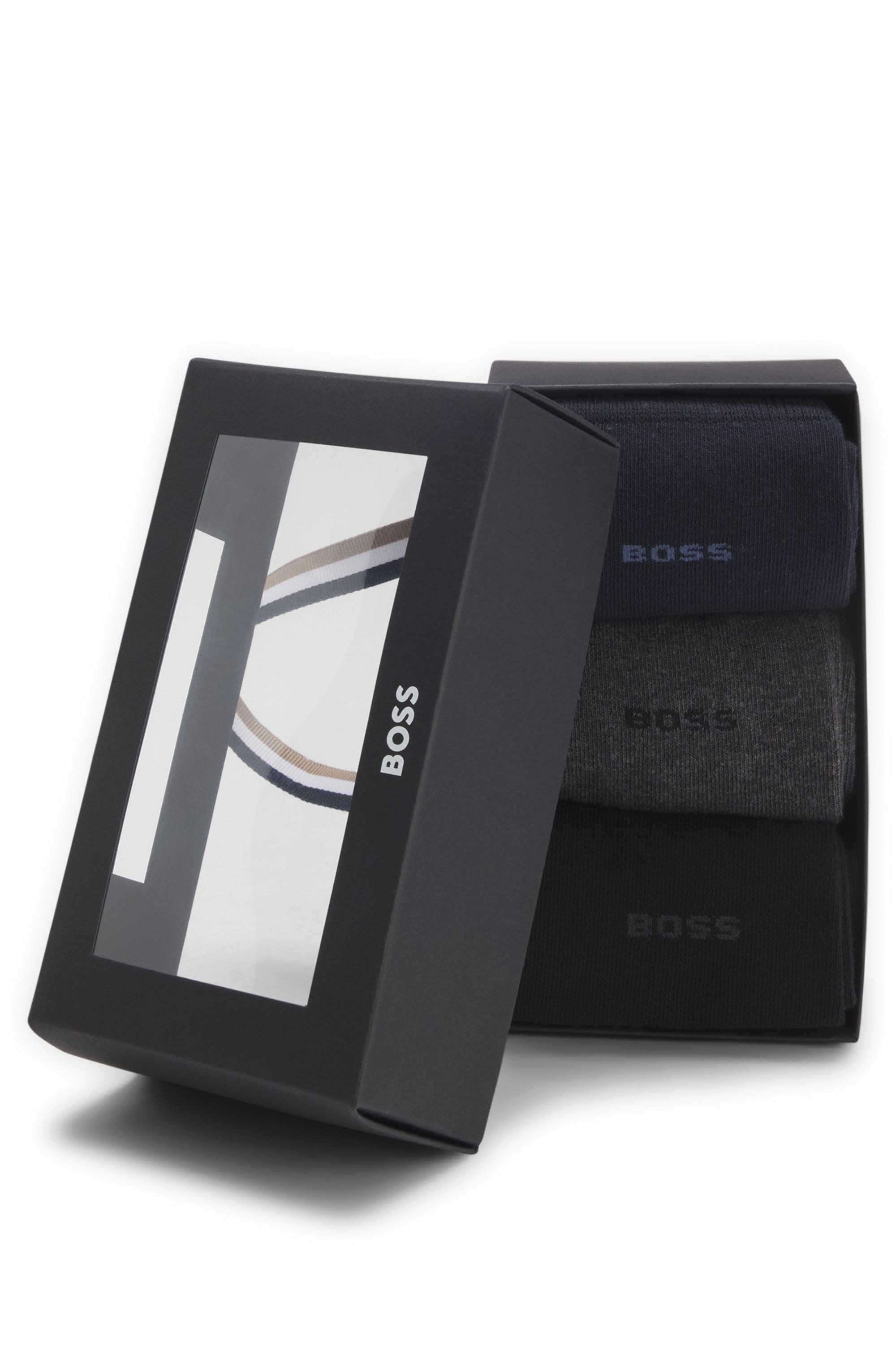 BOSS Chaussettes »GiftSet Uni« Neuheit, in einer Geschenkbox, unifarben