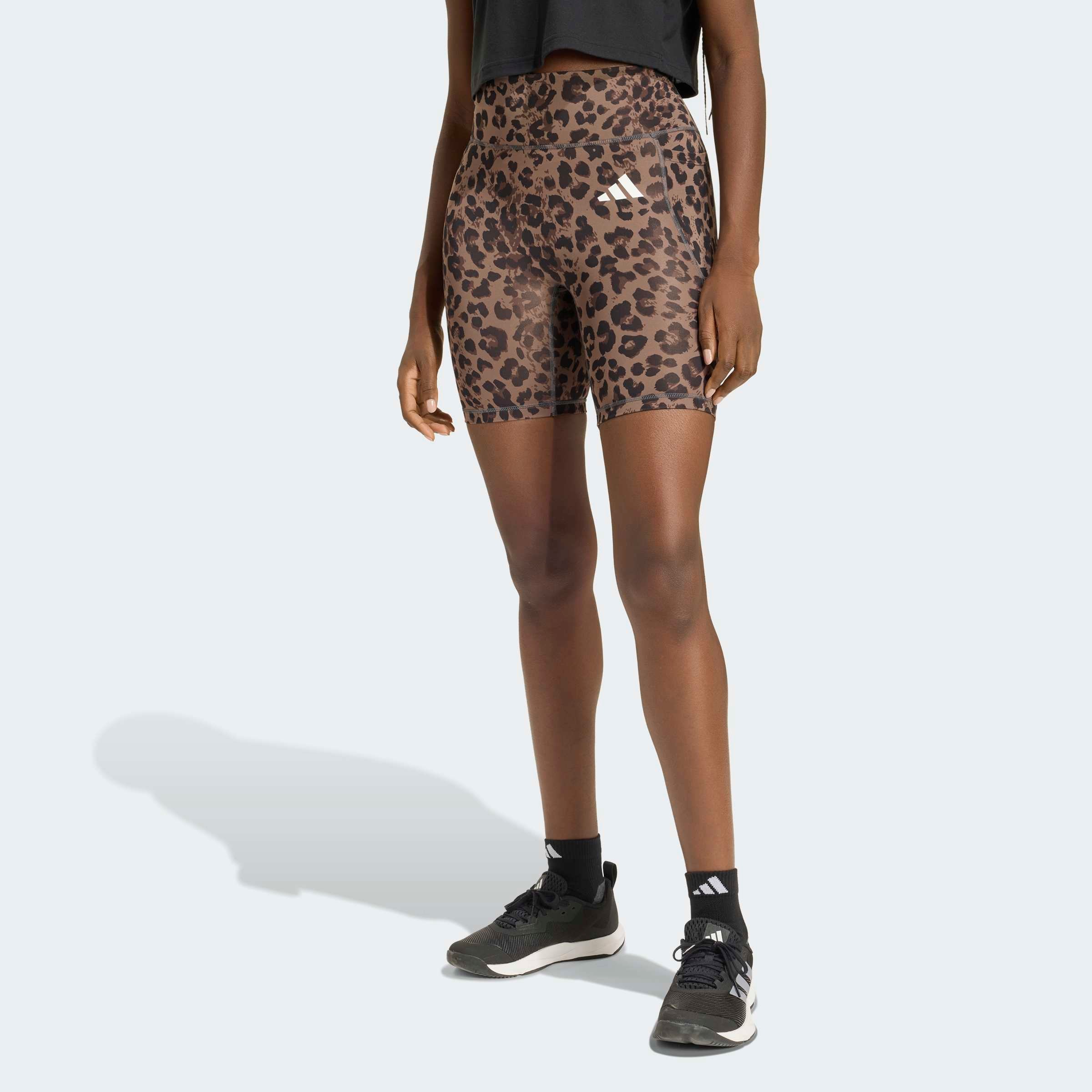 adidas Performance Shorts »OPTIME ESSENTIALS WORKOUT LEGGINGS, KURZ, LEOPARDENPRINT«