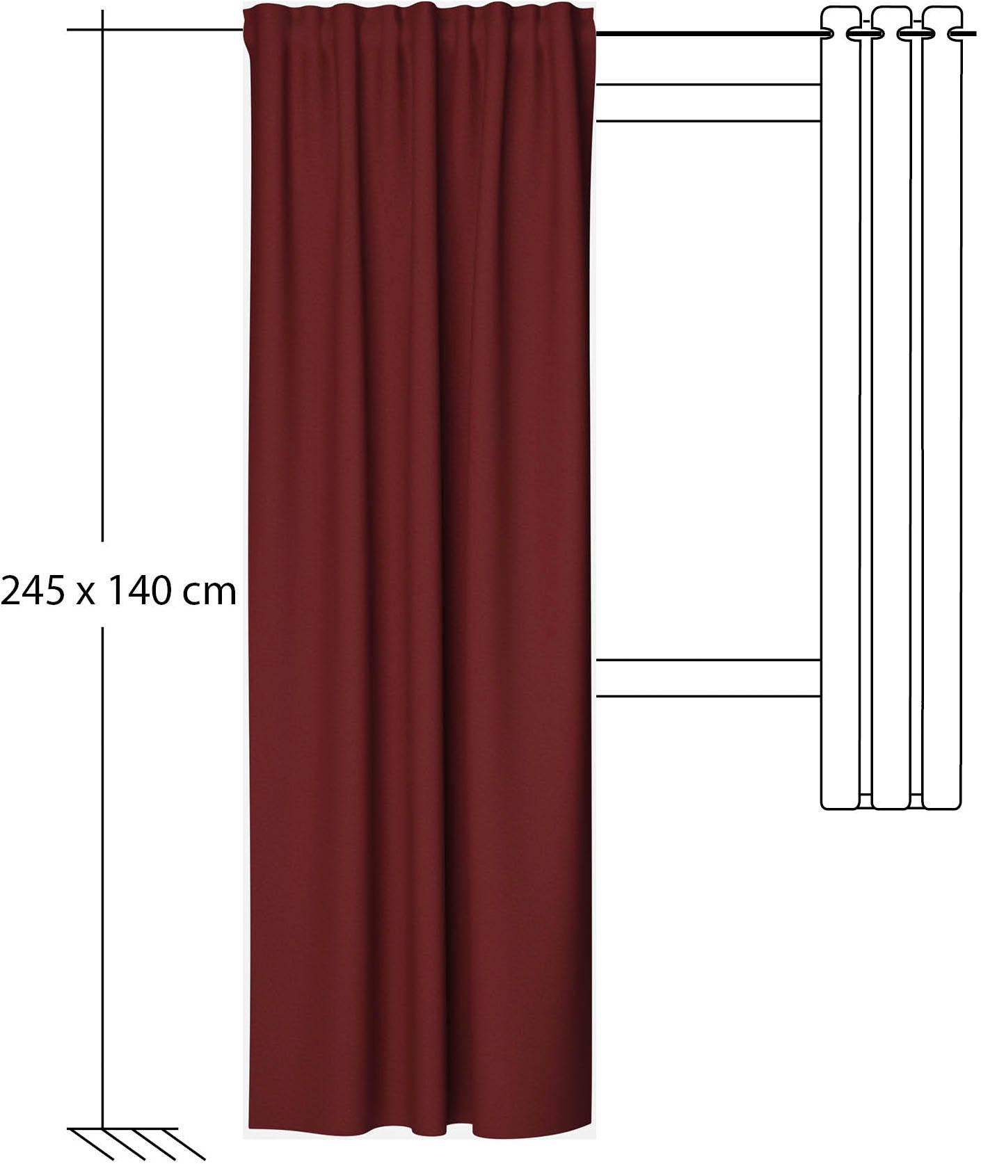 HOMING Rideau »Silan« Boucles cachées 1 cuis tlg. Thermovorhang Wärmevorhang Silan