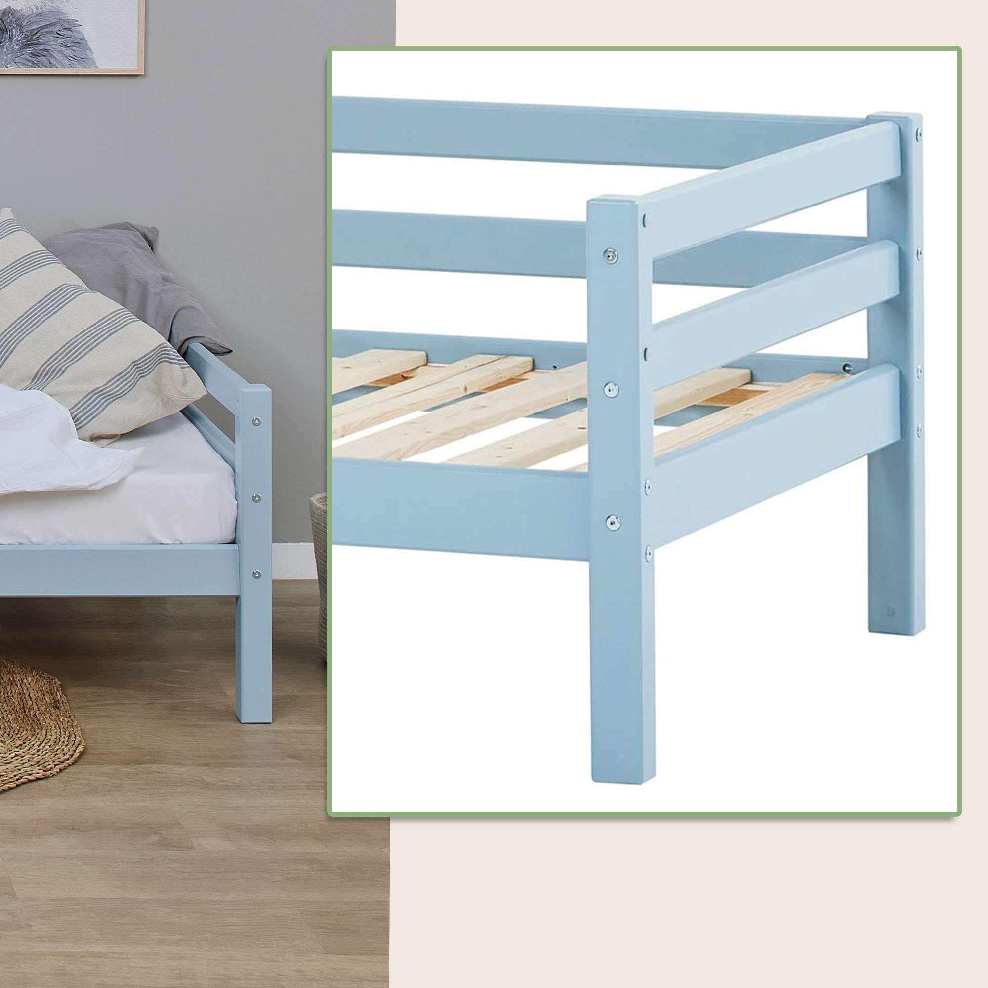 Hoppekids Lit de jour »Kinderbett ECO Dream, Einzelbett, Juniorbett 90x200« Lit,  blanc, vert, bleu, rose, gris