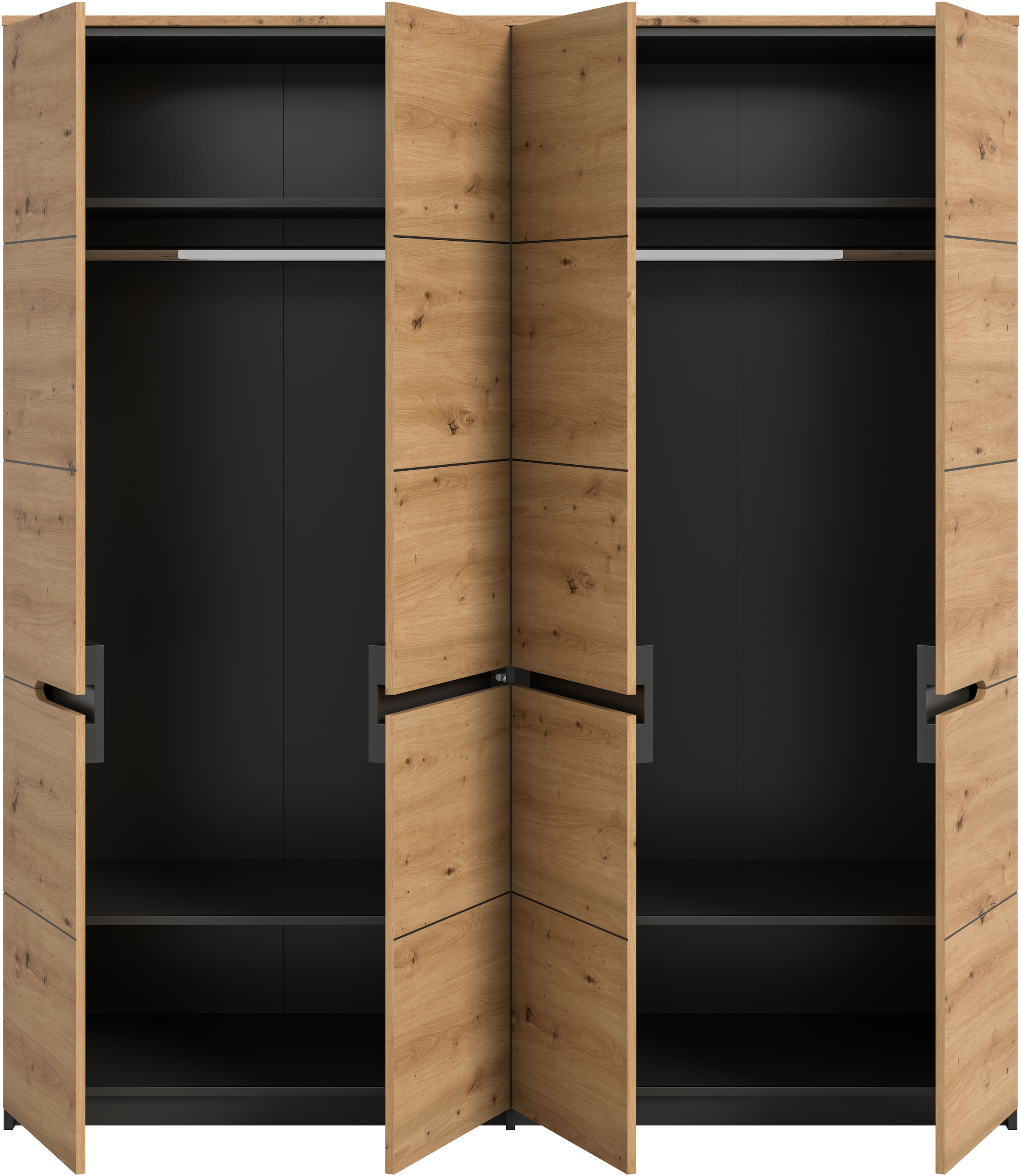 Home affaire Armoires à vêtements »REHAT, Breite 180 cm, 4 Türen, 2 Kleiderstangen, 4 Ablageböden« TOPSELLER!, viel Stauraum, Universalschrank, 2 cuis tlg. Schlafzimmerschrank, Schrank, Garderobenschrank, Garderobe