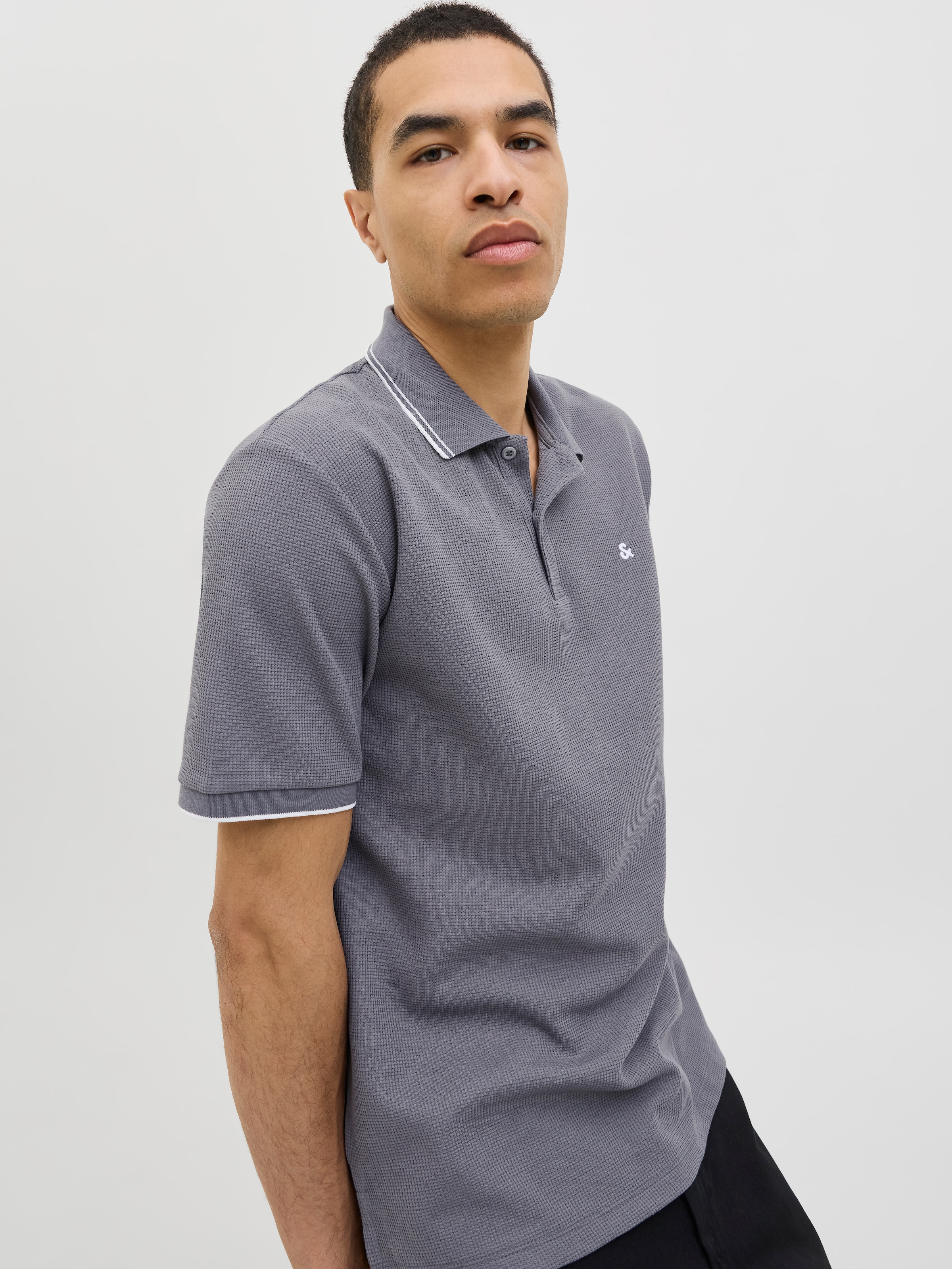 Jack & Jones »JJEAUSTIN POLO SS NOOS« Materialmix, regular fit