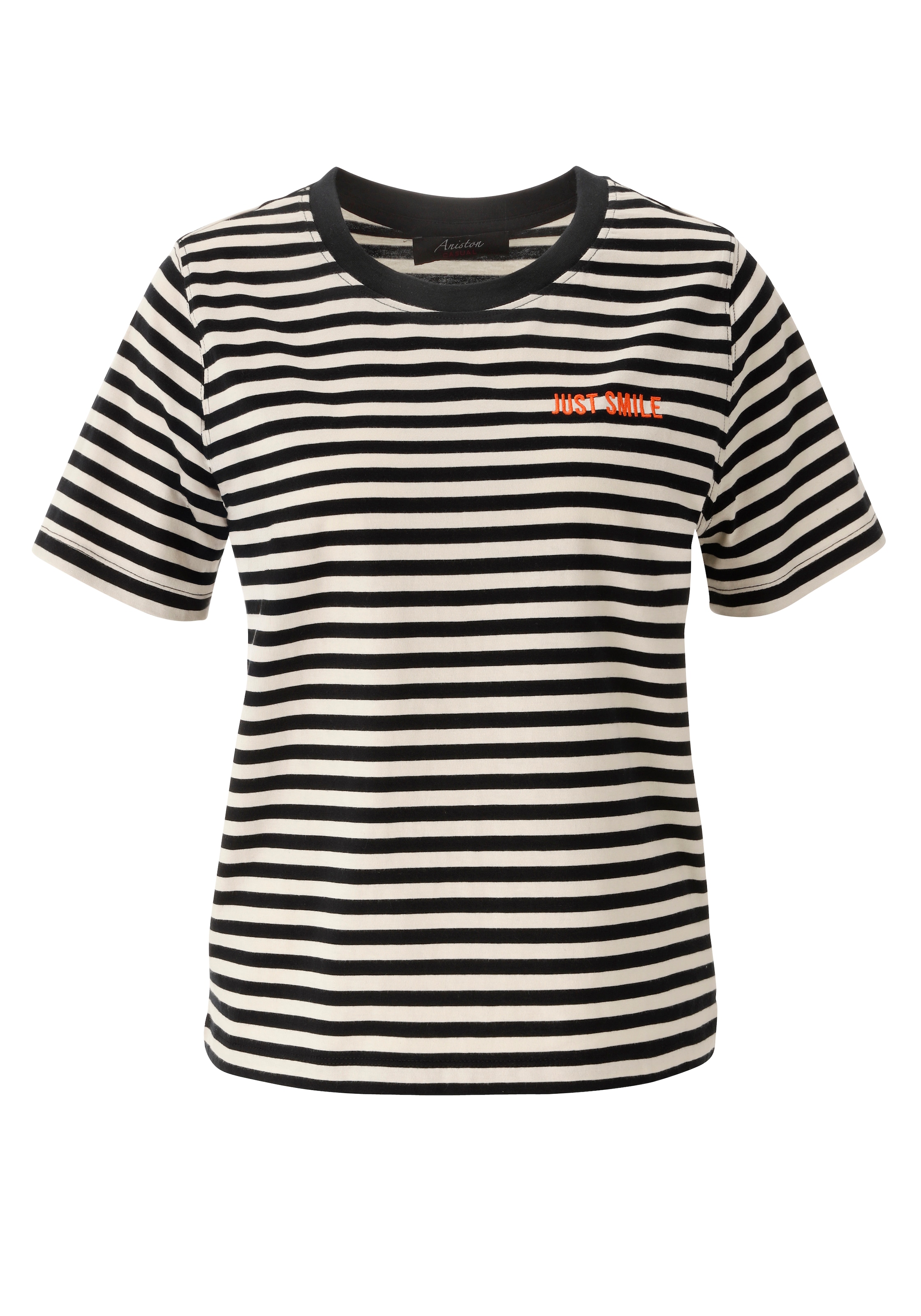 Aniston CASUAL T-Shirt mit Smiley und Folienprint im Rücken