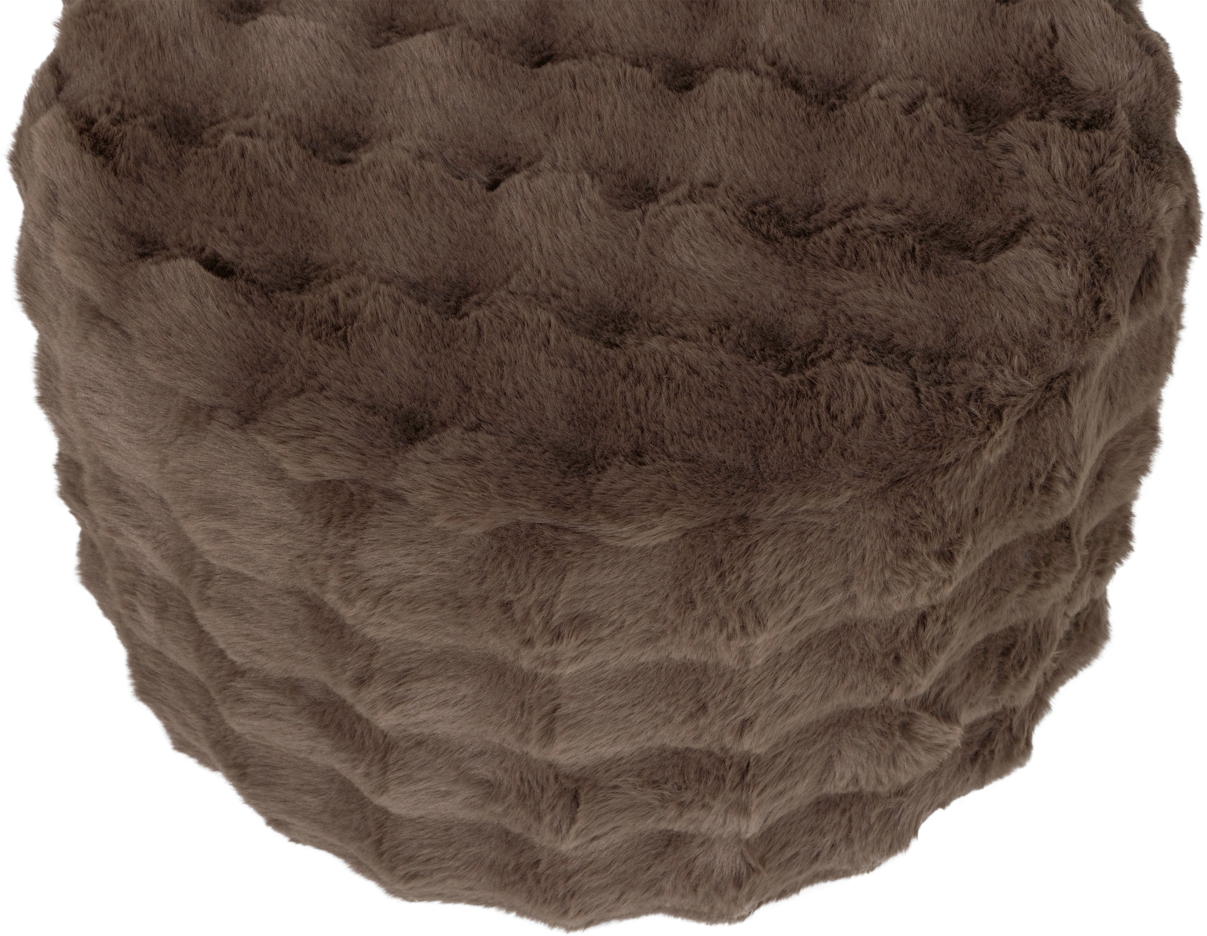WOOOD Tabouret »Olven mit Dream-Flauschbezug und runder Form H 36 x B 60 x T 60 cm« Bonne résistance à l'usure, texture duveteuse, livré monté