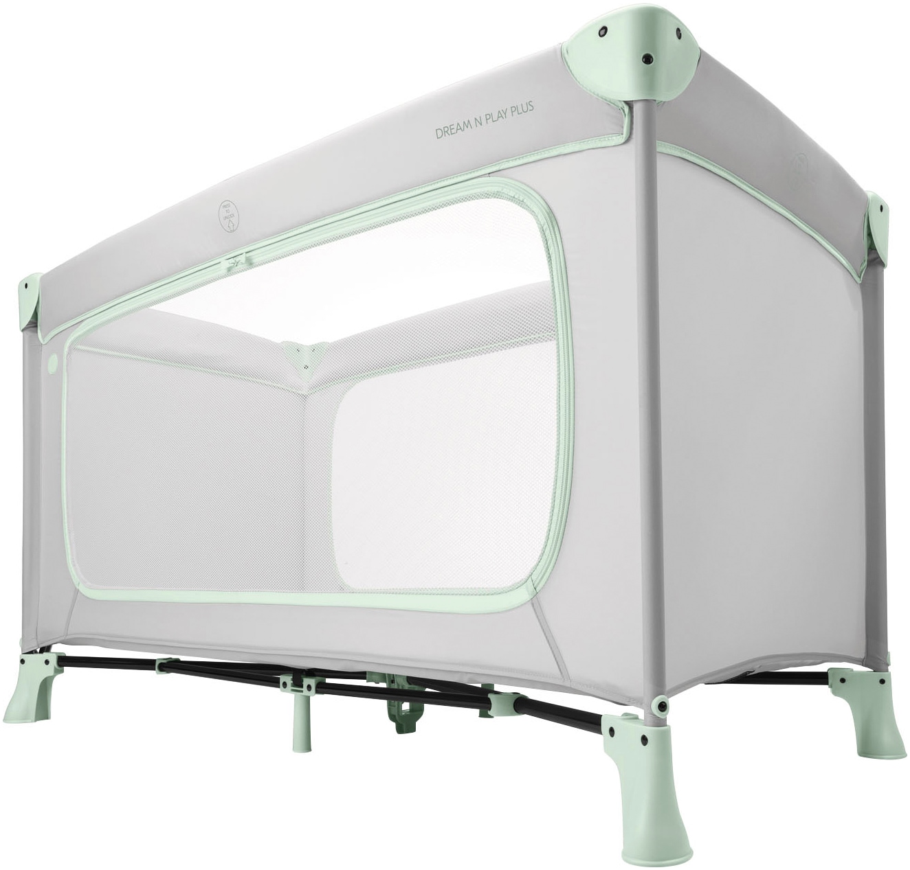 Hauck Baby-Reisebett »Dream N Play Plus, Dusty Mint« Vorderausstieg