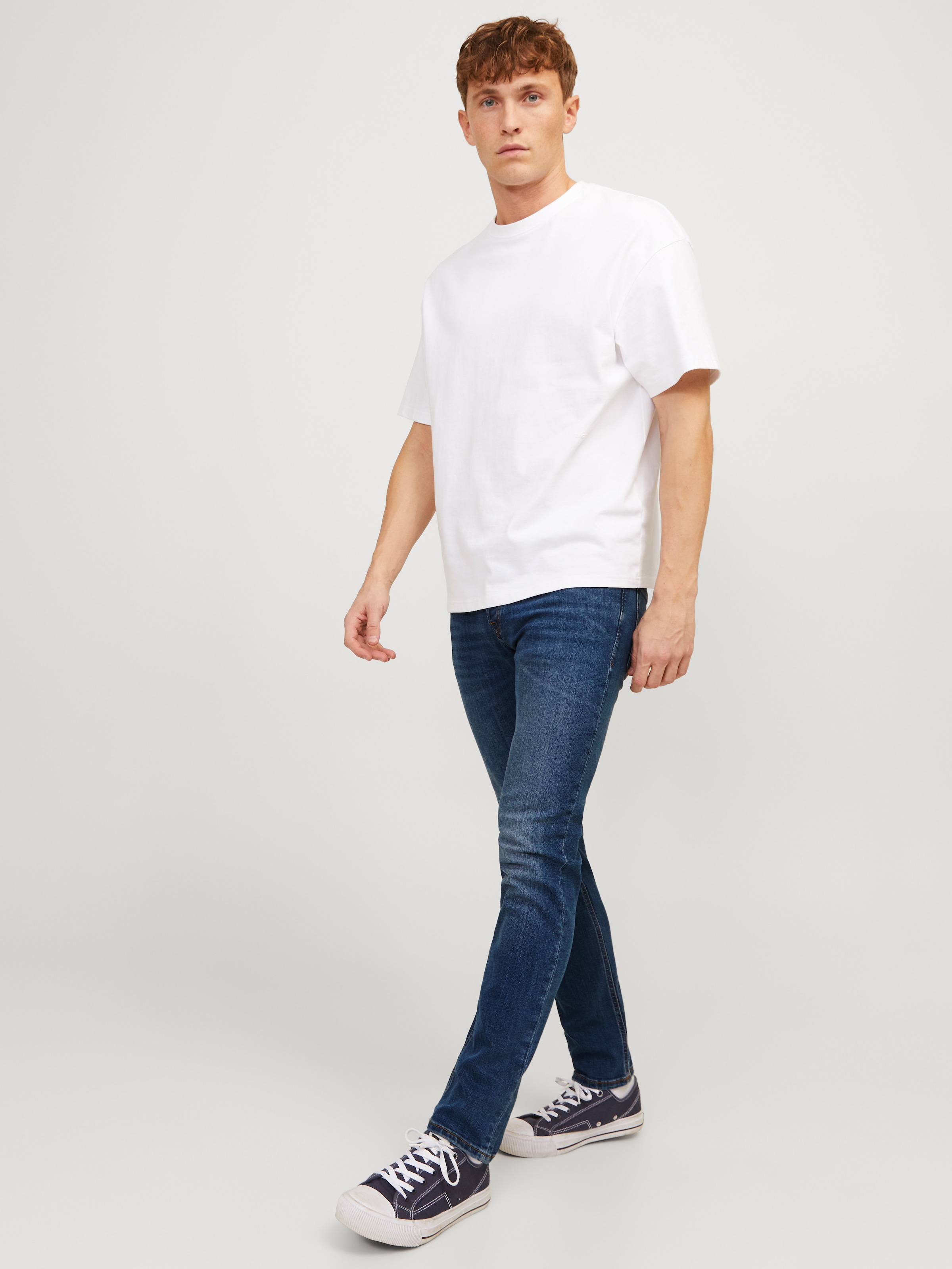 Jack & Jones Jeans slim »JJITIM mit Waschung und praktischen Taschen«, Abriebeffekte, modisch, slim fit, Denim
