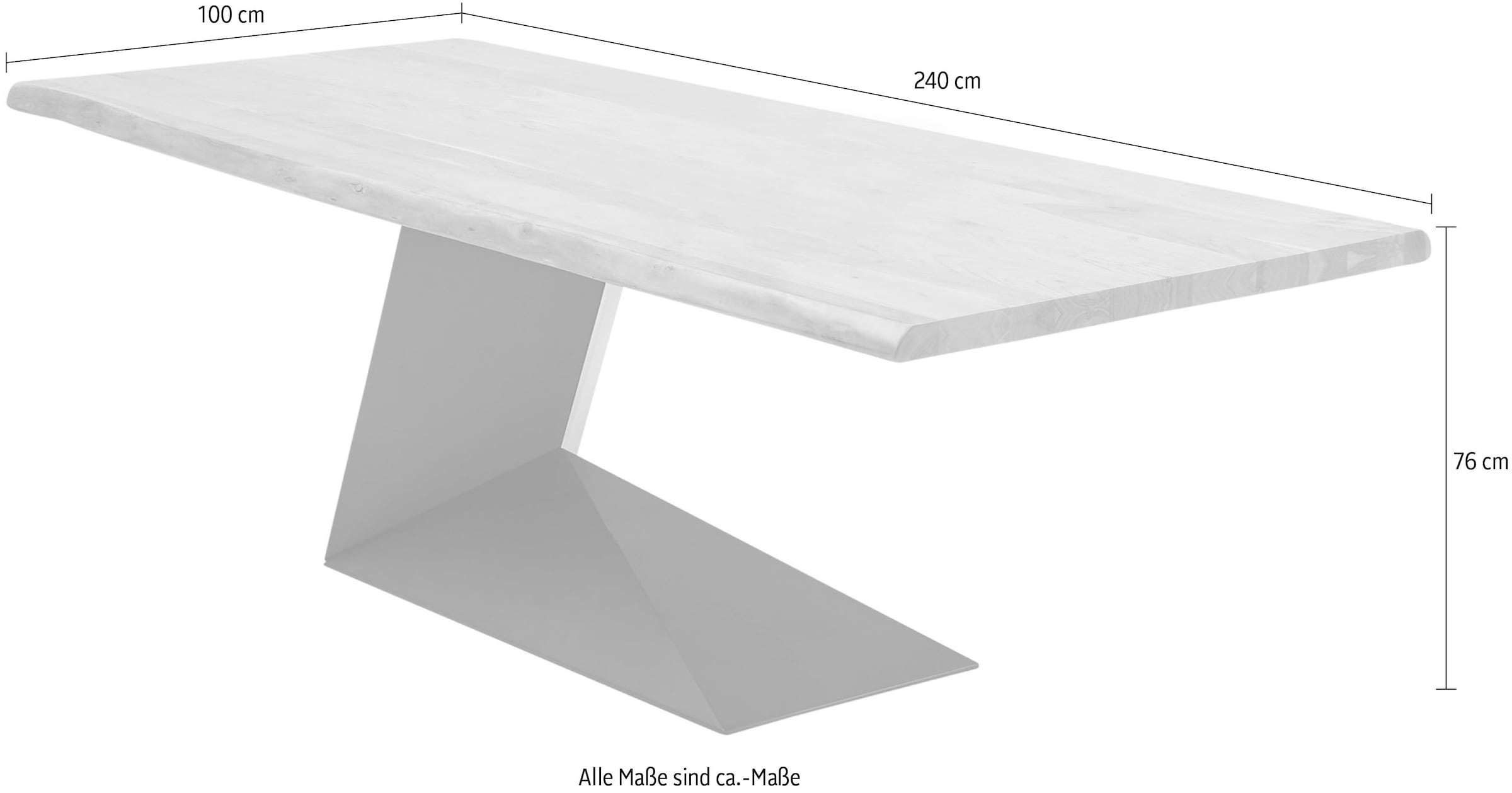Stolkom Table de salle à manger »Alan Esszimmertisch Massivholz, wahlweise in 240 oder 200 cm breite« Akazie Massivholz, Flächenbelastung des Tisches ca. 90 kg