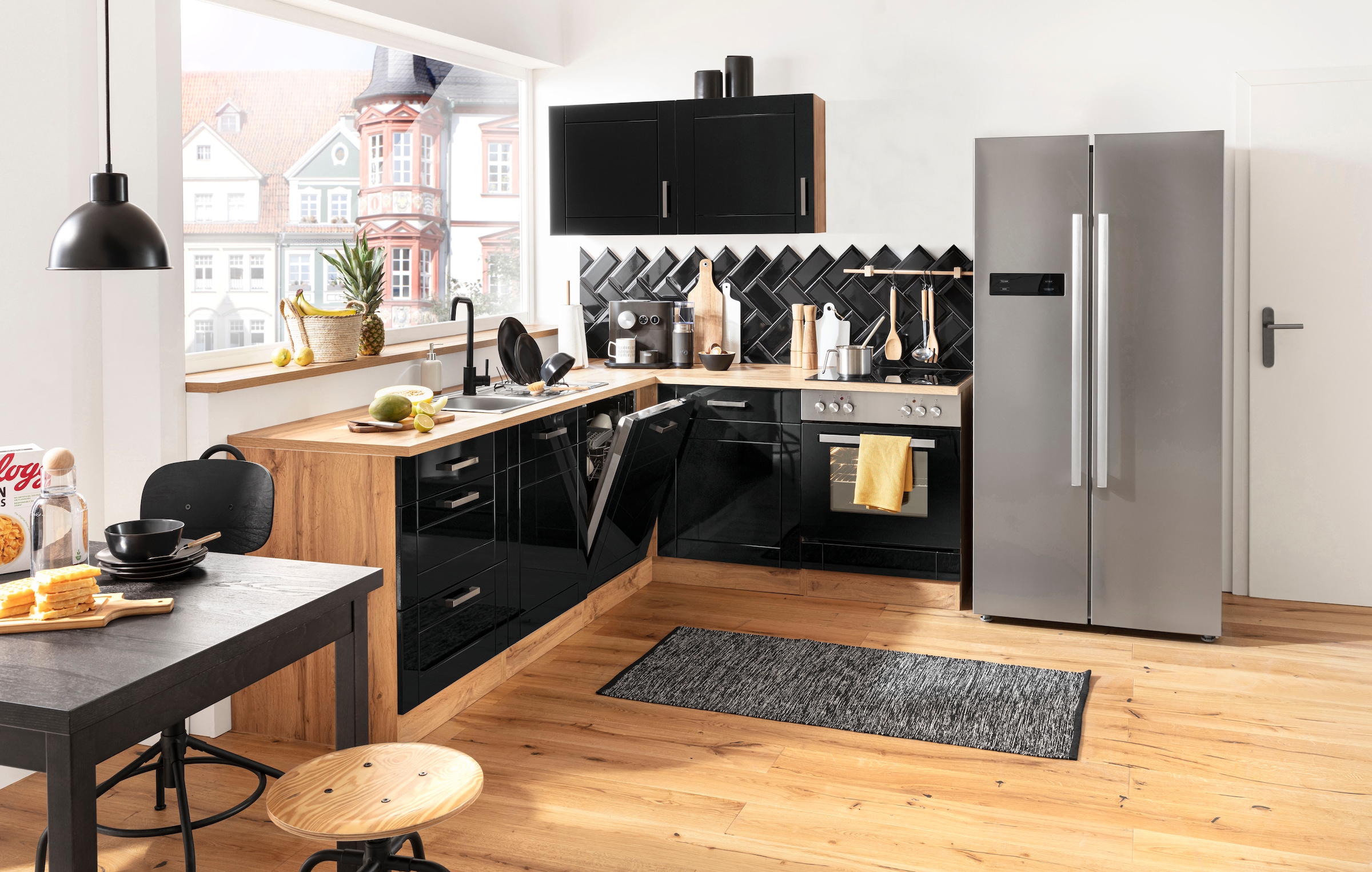 KOCHSTATION Winkelküche »KS-Tinnum« ohne E-Geräte, Stellbreite 240/180 cm