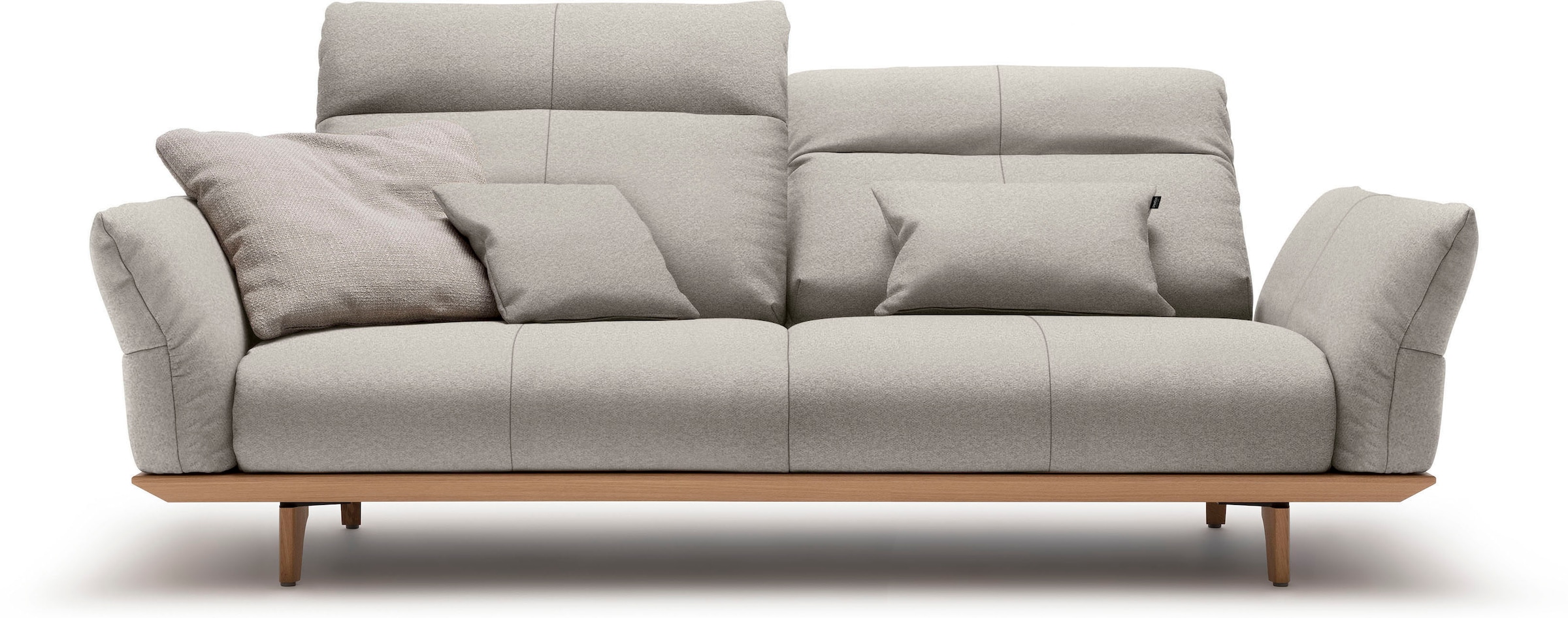 Creation BY ROLF BENZ 3-places »CR.460, Designsofa mit verstellbarer Rückenlehne, extra bequem,« socle en chêne, pieds en chêne naturel, largeur 208 cm