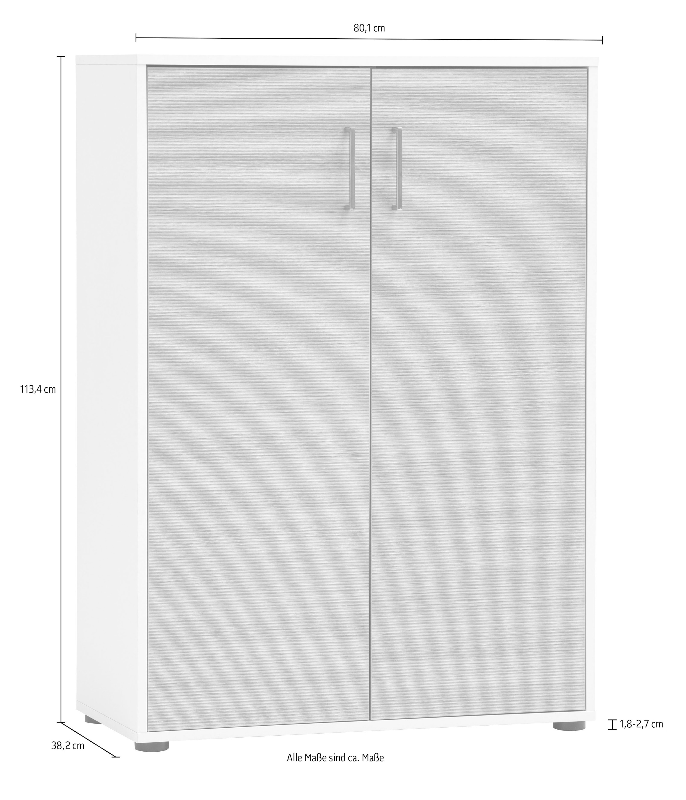 Schildmeyer Armoire de classement »METZ, 2 Türen in Canello, Höhe 113,4 cm, 6 Fächer, MADE IN GERMANY« 1 cuis tlg. devants en Canello, FABRIQUÉ EN ALLEMAGNE