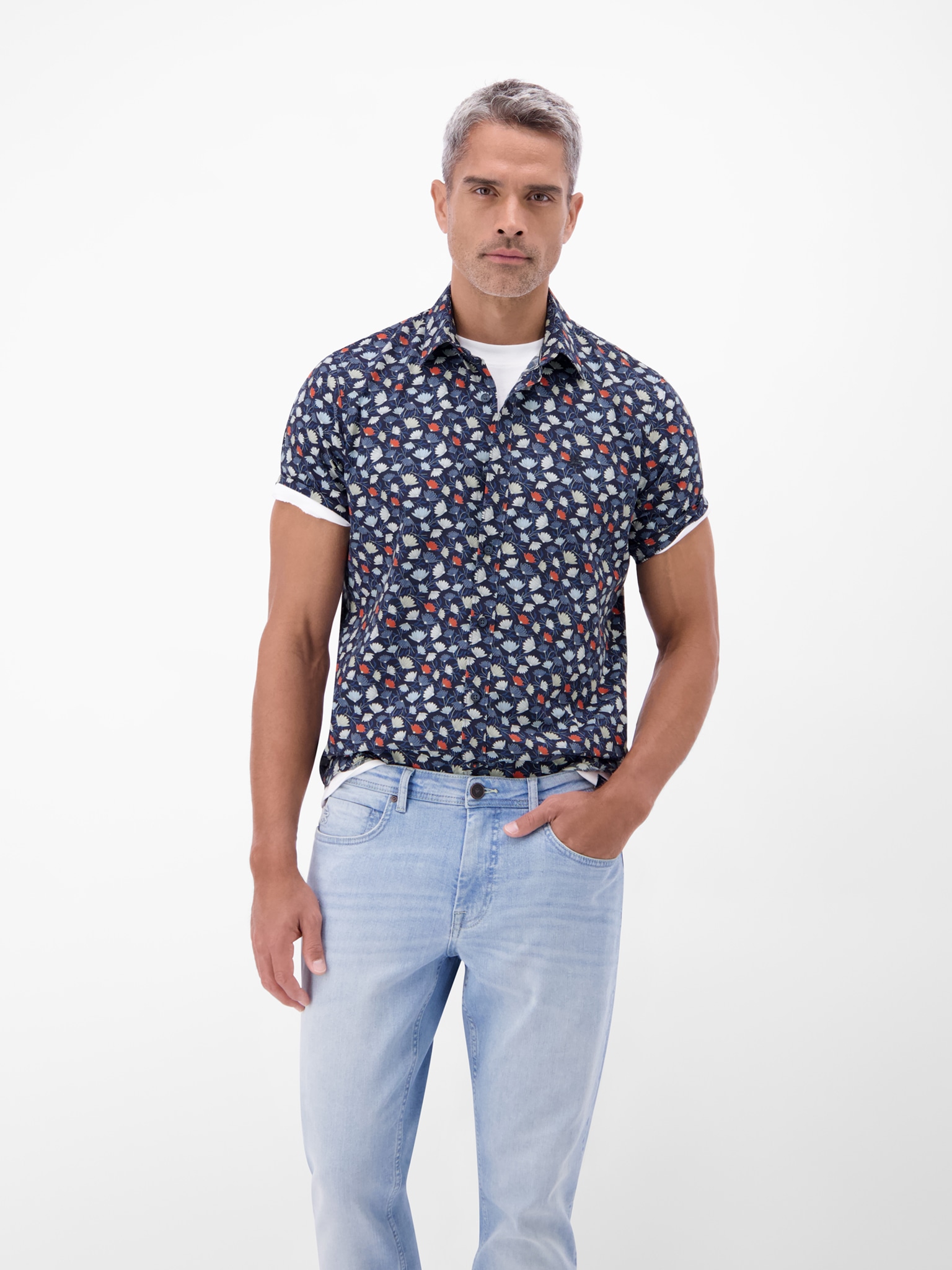 LERROS Chemise à manches courtes mit Allover-Minimal-Print