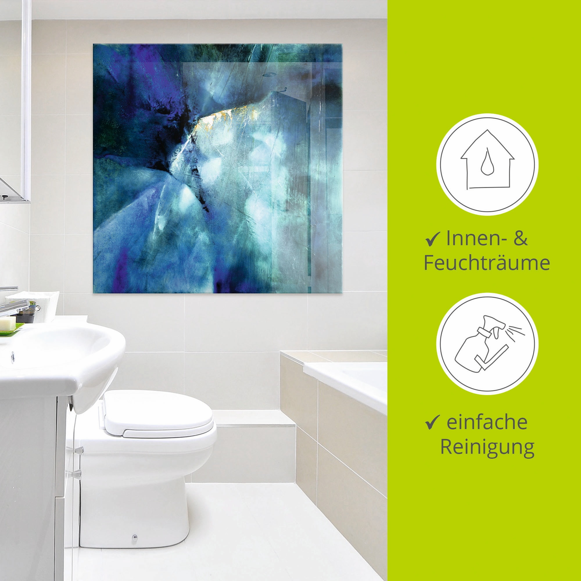 Artland Tableau en verre »Komposition in blau« 1 cuis tlg. in verschiedenen Grössen