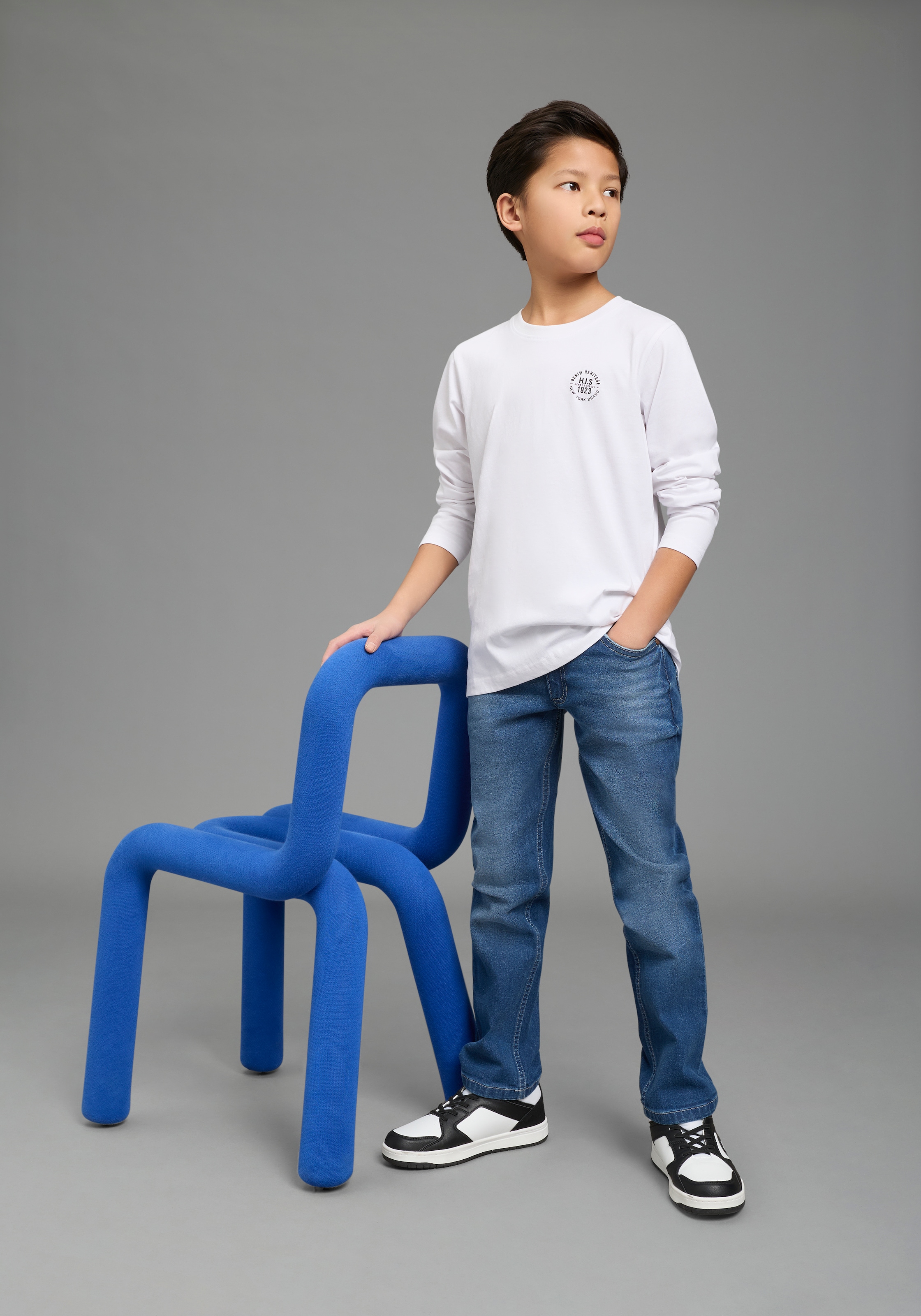 H.I.S Langarmshirt »2er Pack Shirts mit Logoprint« Packung, 2, 2 tlg. Für TEENS. 2er Pack Shirts