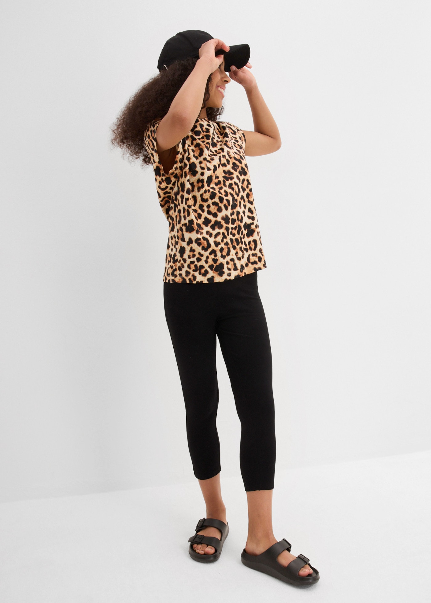 bonprix Corsaire  en mélange coton, coupe skinny fit, longueur capri, lot de 2