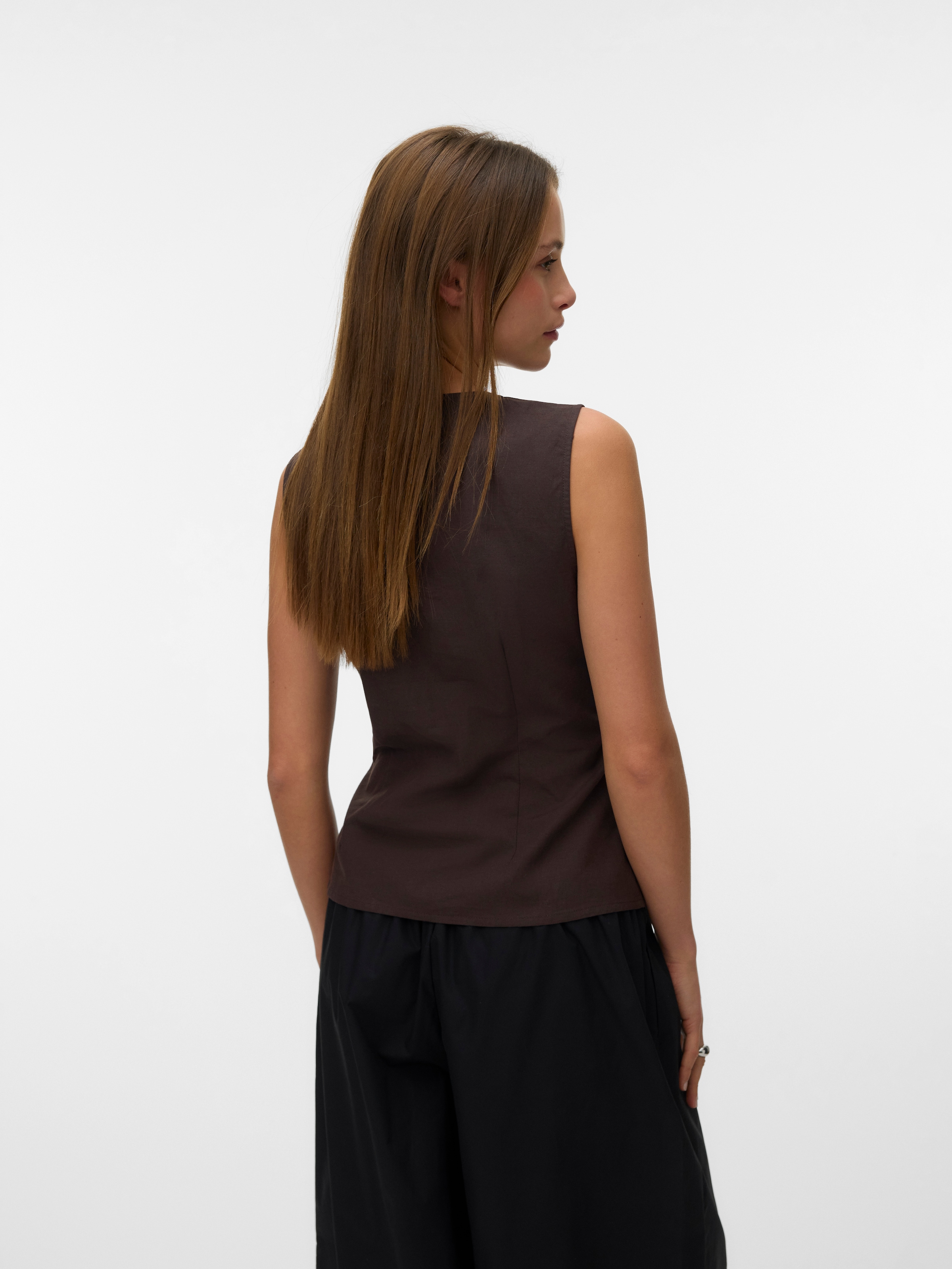Vero Moda Gilet de costume »VMSELMA WAISTCOAT WVN NOOS« mélange coton, avec lin