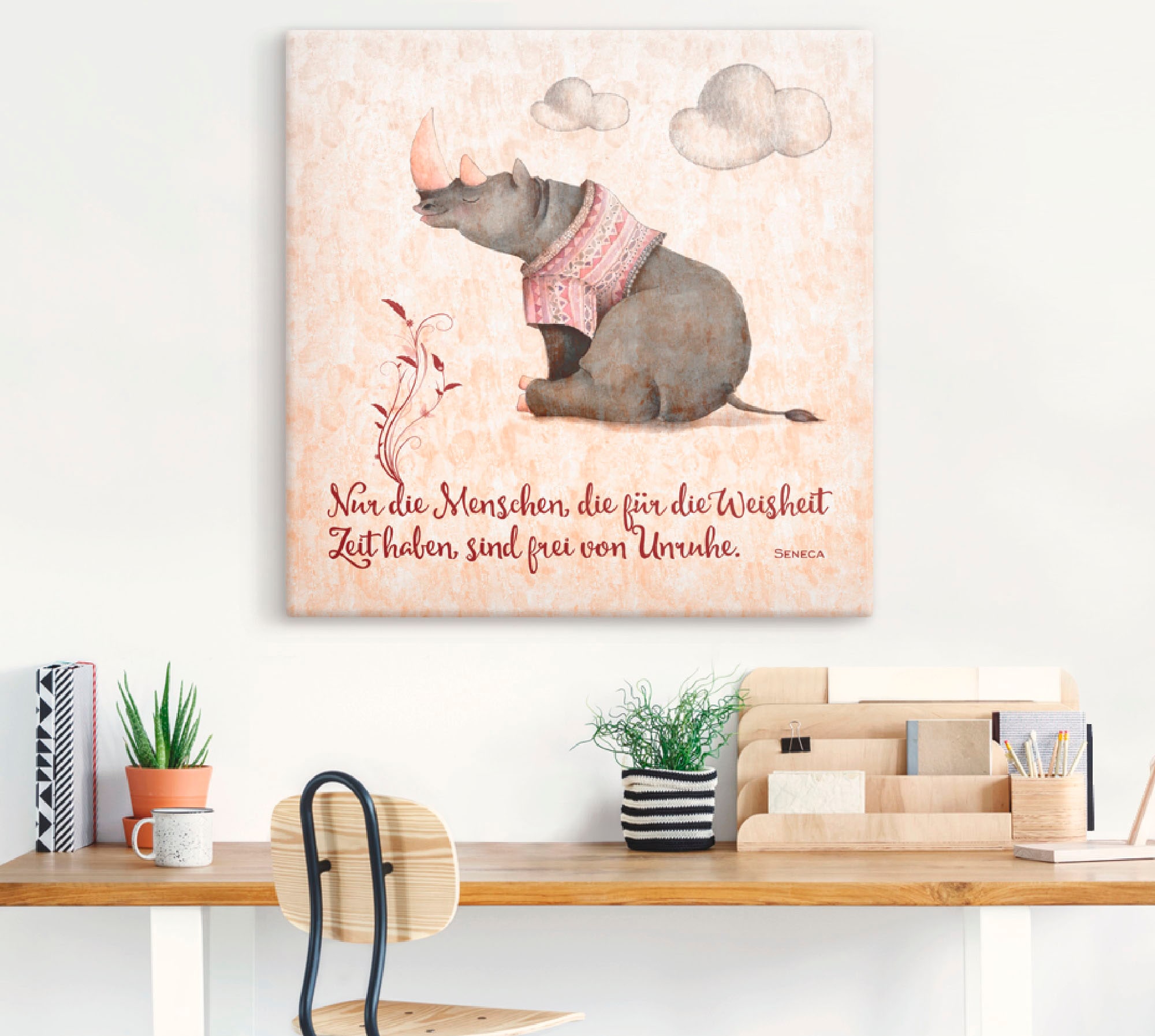 Artland »Lebensweisheit Zeit« Tiere 1 Stk. tlg. auf Holzrahmen gespannt