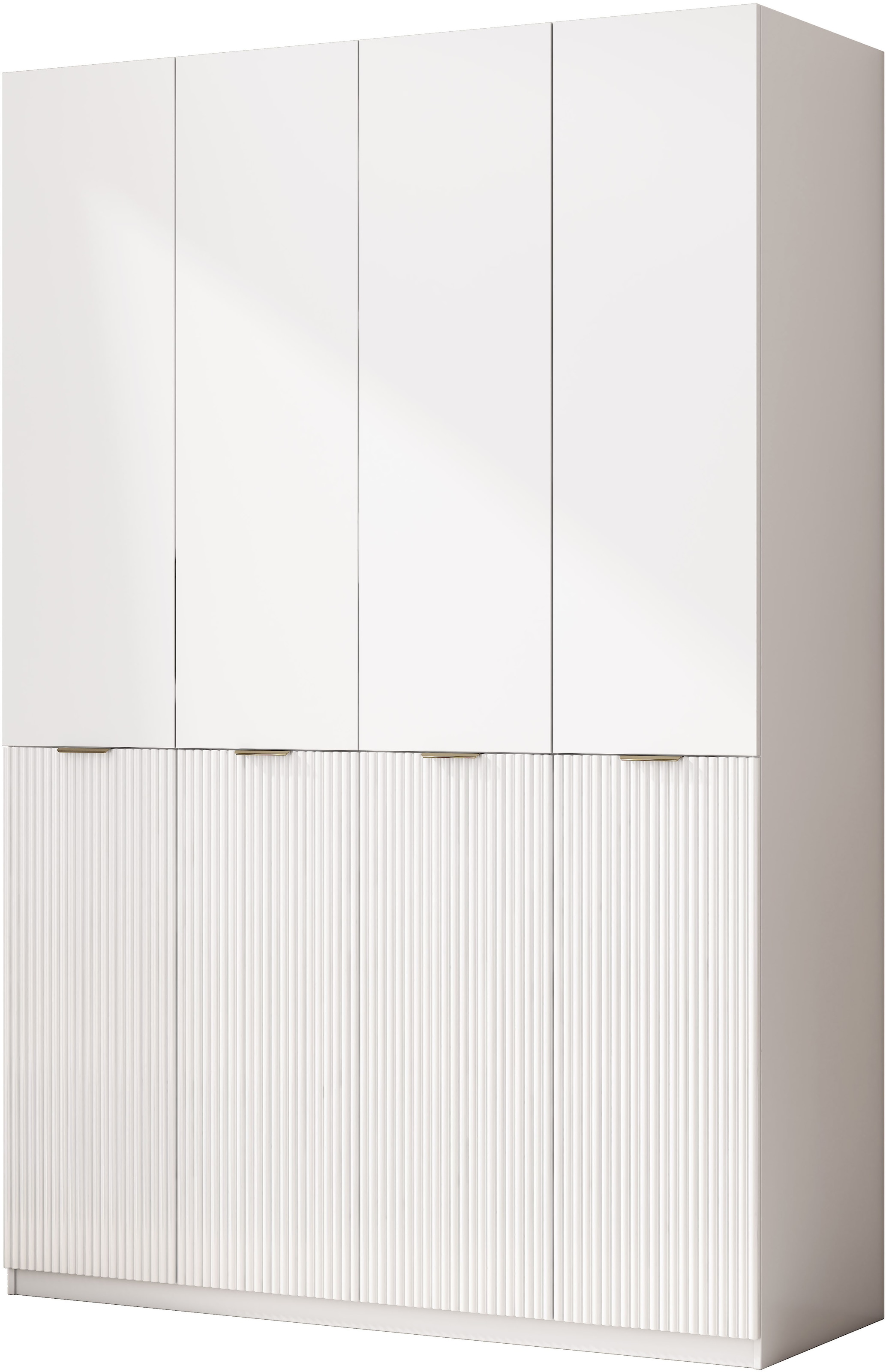 GOODproduct Kleiderschrank »Jorella Schlafzimmerschrank Garderobe mit Softclose« eleganter Schlafzimmerschrank Rillendesign Trend Breite 161cm