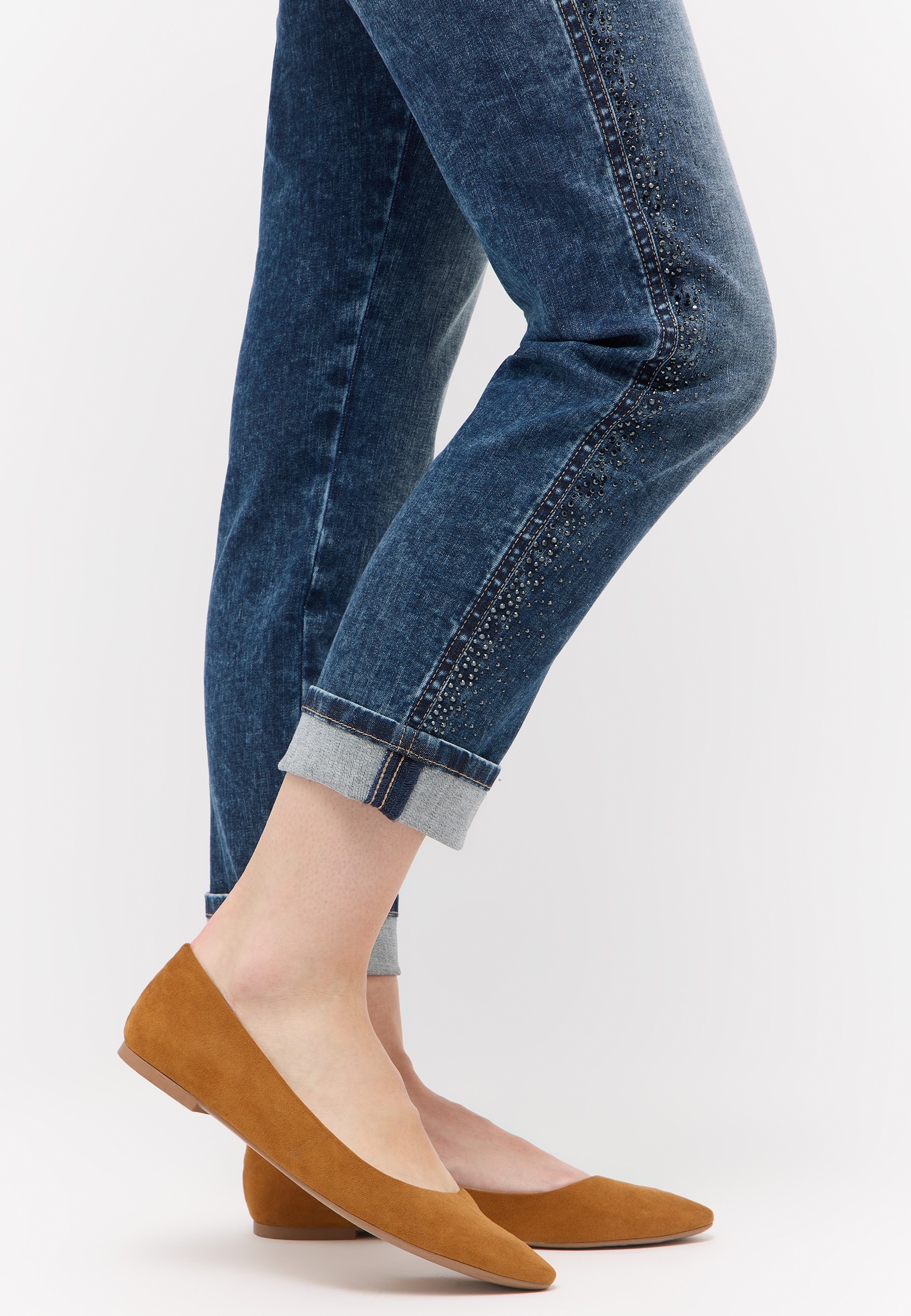 ANGELS Jeans 7/8 »DARLEEN SPARKLE« avec ourlet retourné, coupe droite, denim stretch