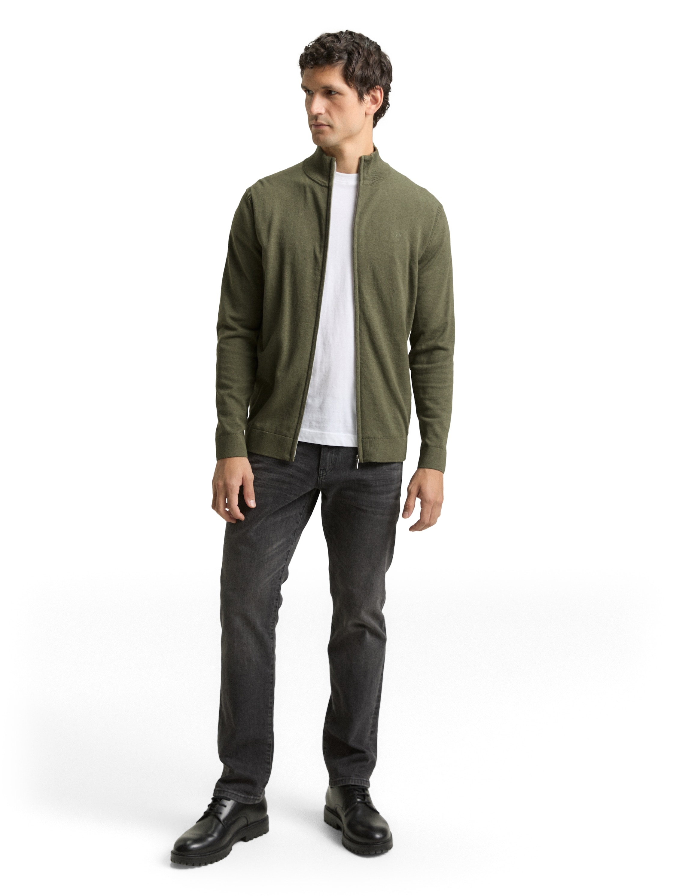 TOM TAILOR Veste en tricot mit Logo Stickerei