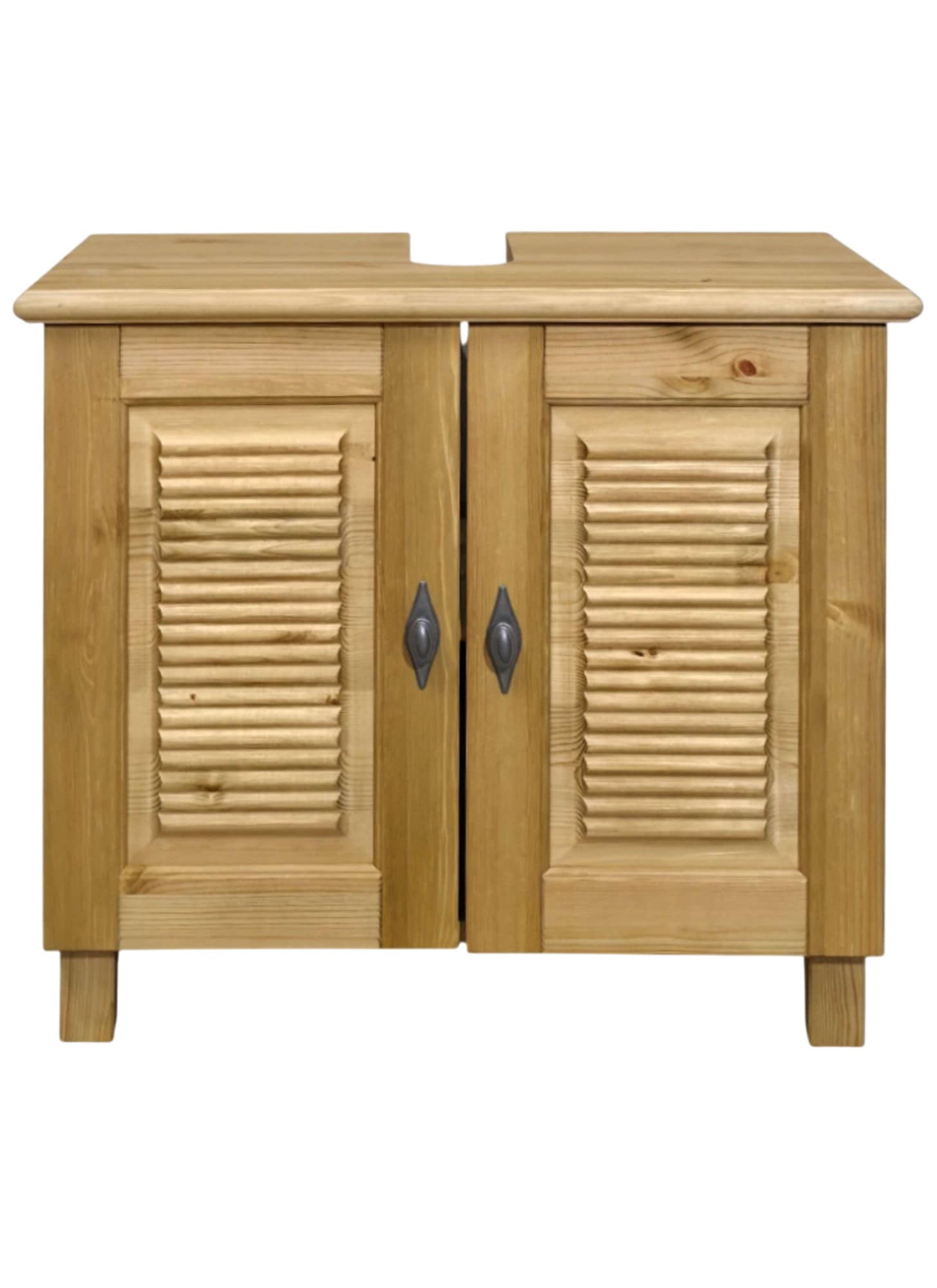 GOODproduct Armoire sous lavabo »Rauna« aus massiver Kiefer, Breite 64 cm, Rillenoptik, made in EU