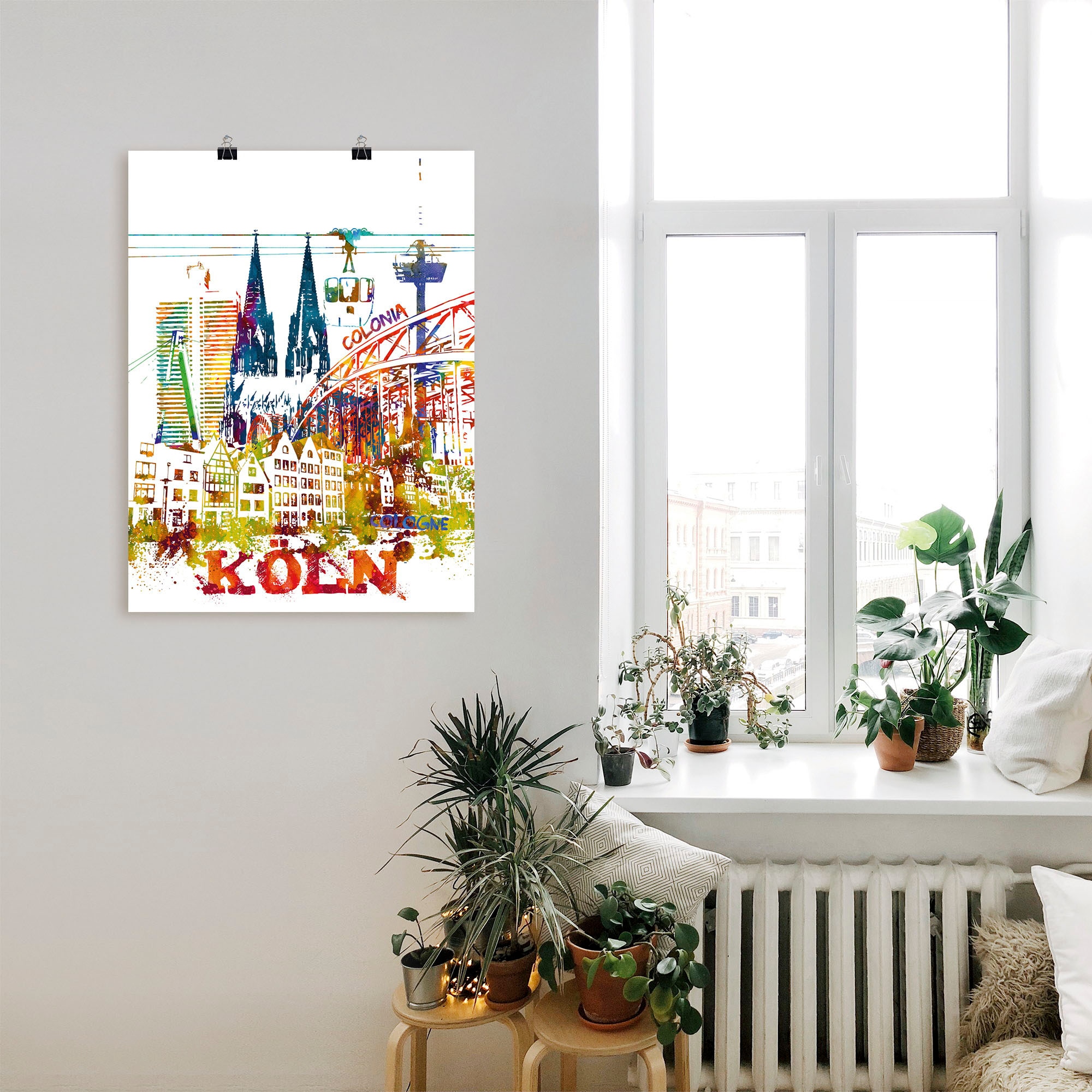 Artland Leinwandbild »Köln Dom Grafik« Köln 1 Stk. tlg. auf Keilrahmen gespannt