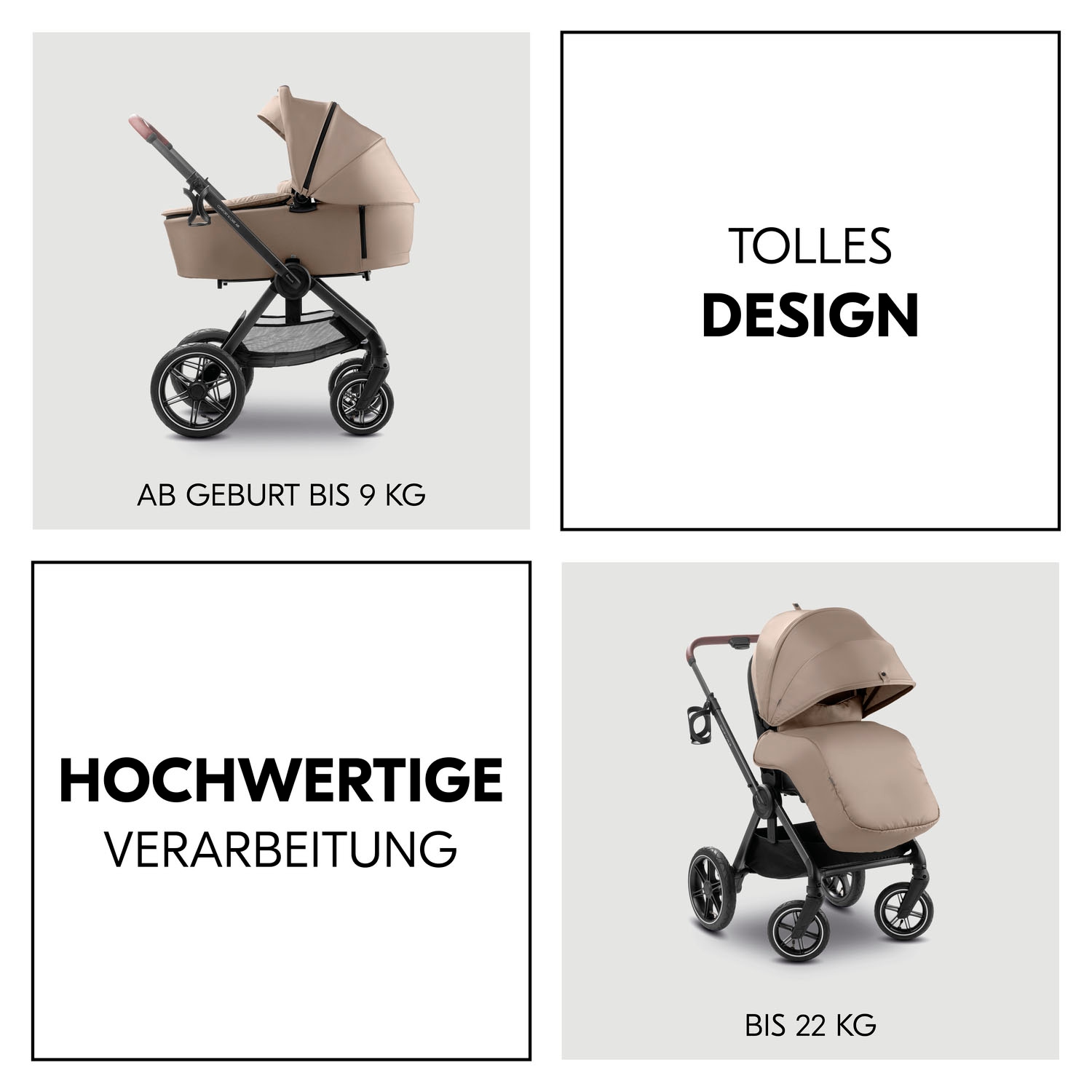 Hauck Kombi-Kinderwagen »Comfort N Care Air« 22 kg Belastbarkeit bis 22 kg