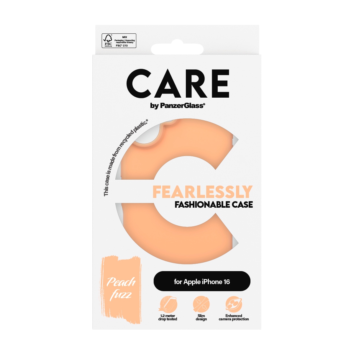 CARE by PanzerGlass Housse pour téléphone portable »Fearlessly Fashionable Case für Apple iPhone 16« Backcover, Schutzhülle, Handyschutzhülle, Case, Schutzcase, stossfest