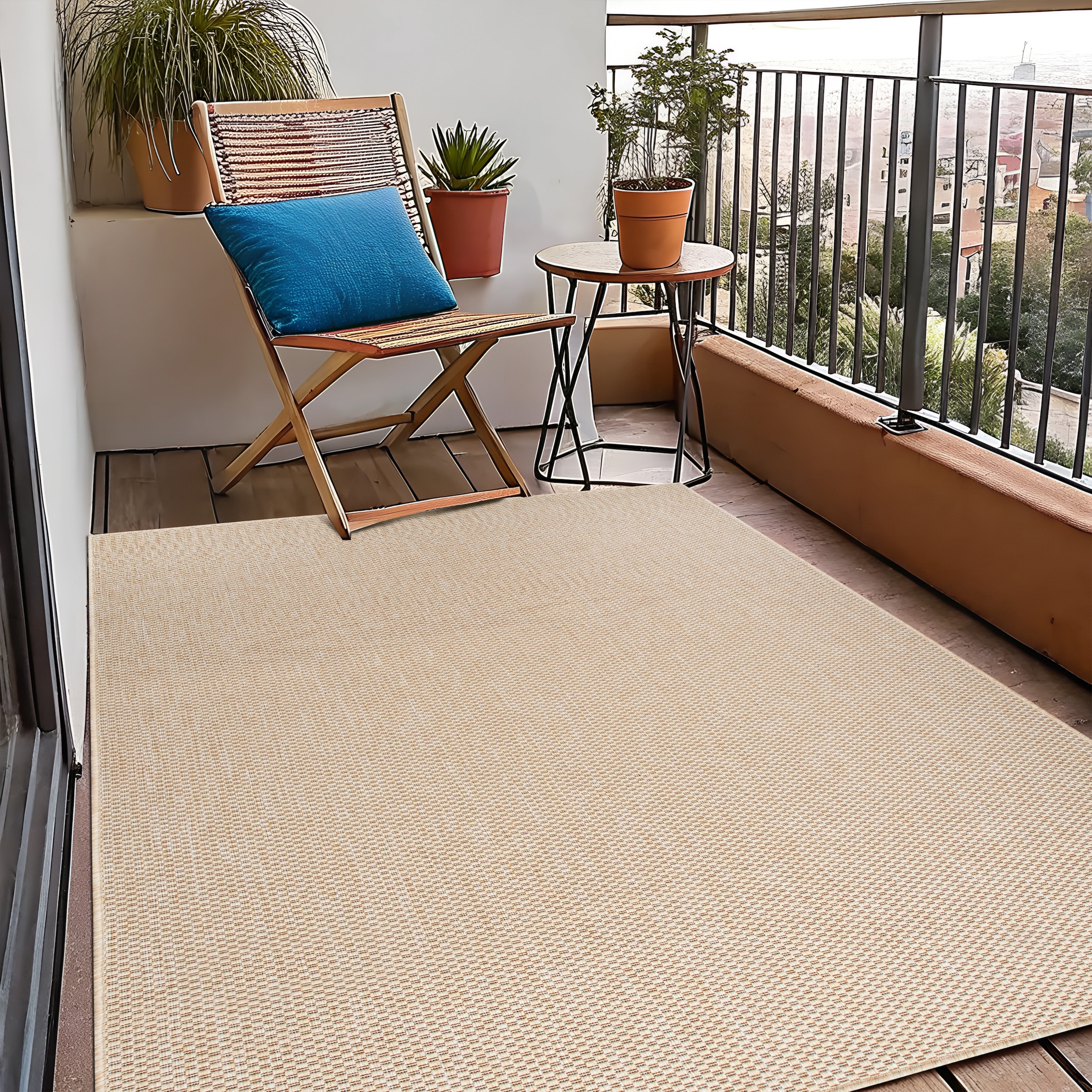 my home Teppich »Venedig auch als Läufer erhältlich« rechteckig 4 mm Höhe In- und Outdoor geeignet, Sisal-Optik, Wetterfest & UV-beständig