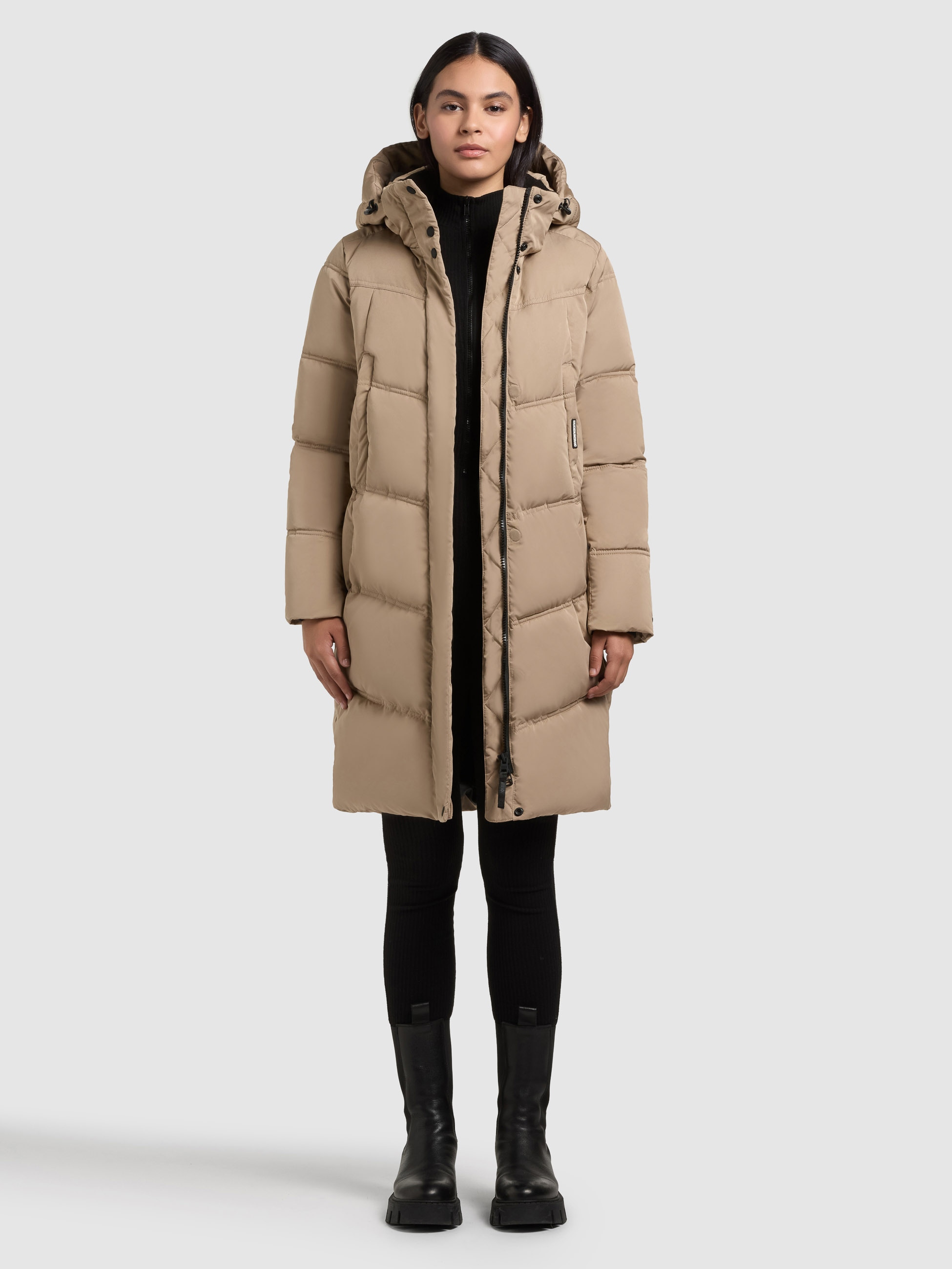 khujo Steppmantel »GRAYA2« Windschutzblende mit Magnetverschluss