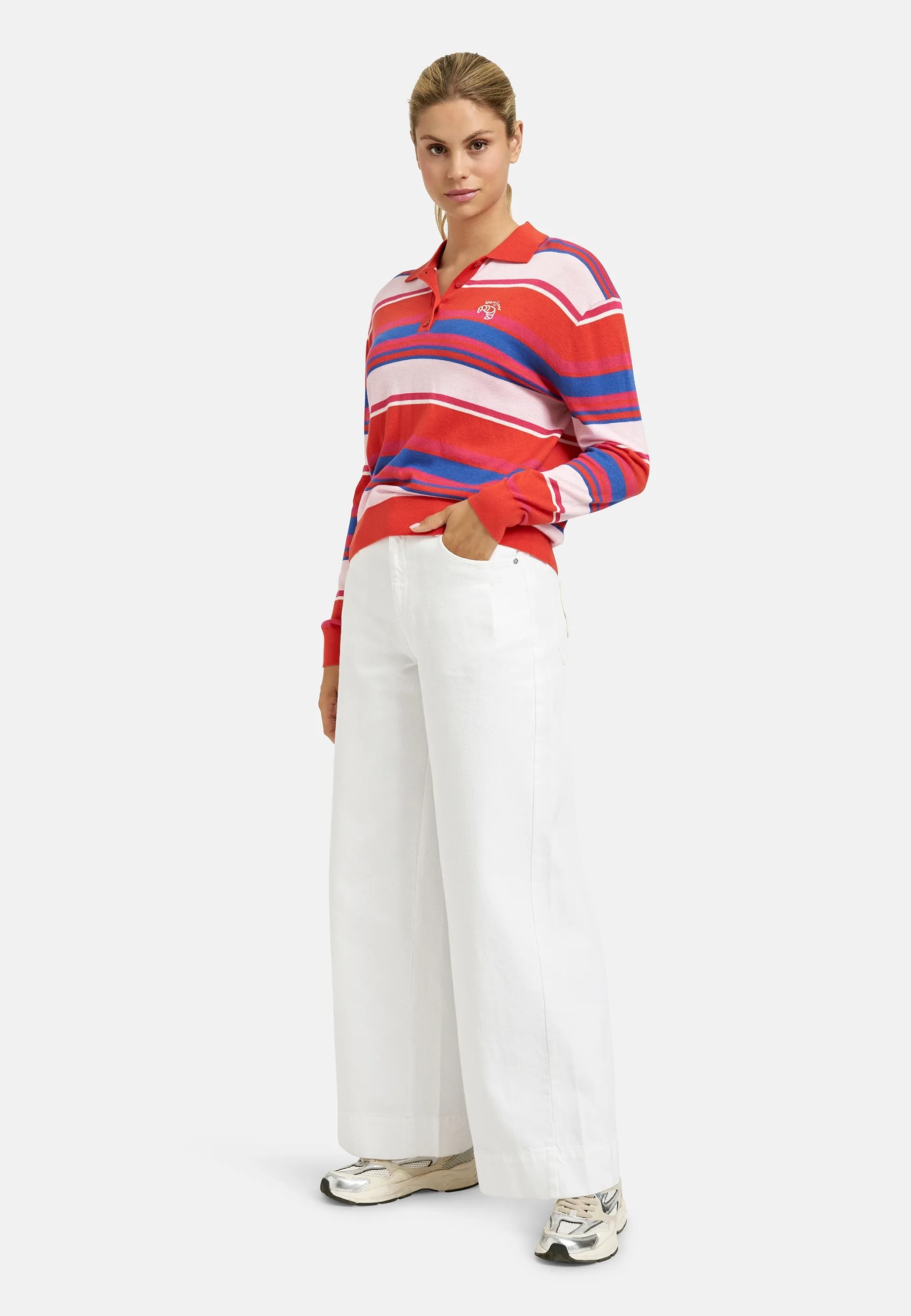 Smith & Soul Pull à col polo mit Stickerei, Streifen-Design