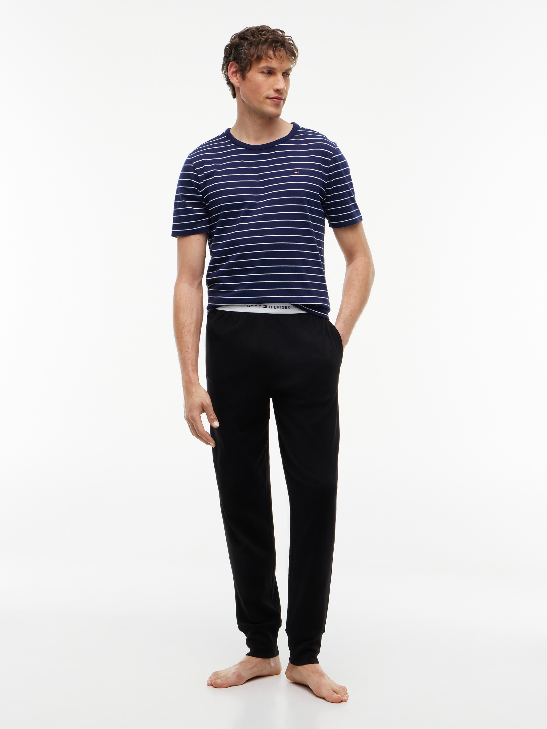 Tommy Hilfiger Underwear Pyjamahose »JERSEY CUFFED«  mit Bündchen und Logos