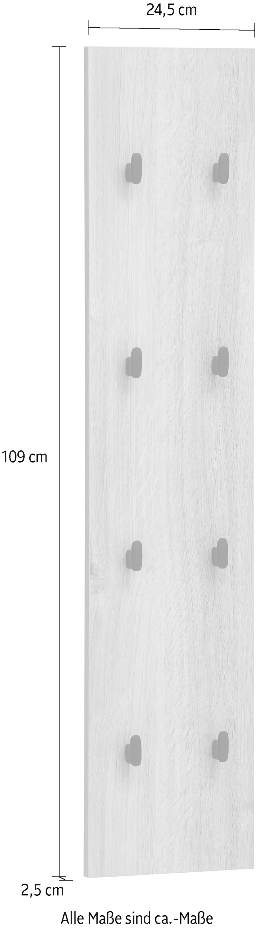 Schildmeyer Garderobenpaneel »Emmik, Breite 24,5 cm, mit 8 Kleiderhaken« Made in Germany