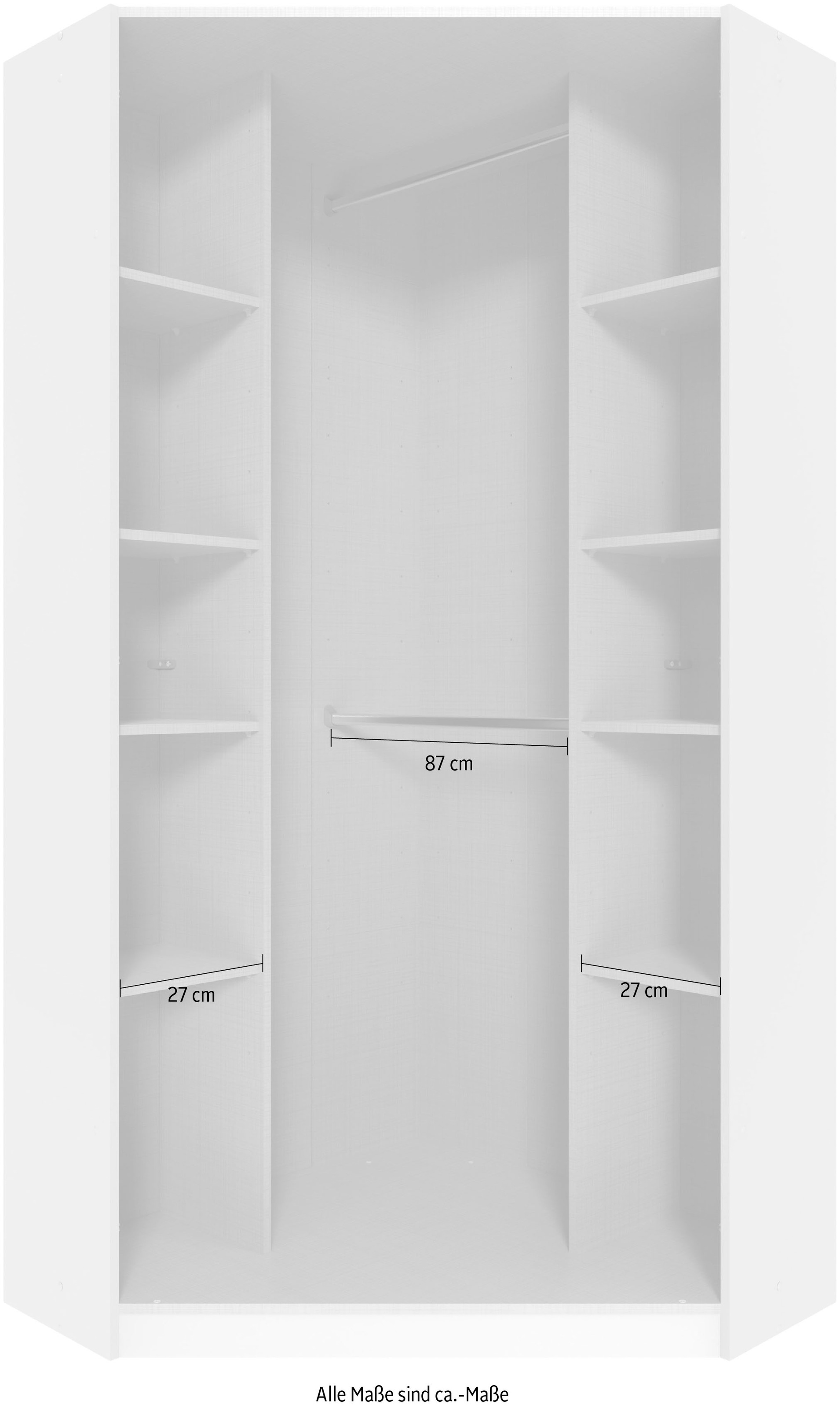 Wimex Armoire d'angle »Marburg wahlweise mit Spiegel« Armoire avec beaucoup de rangement, disponible en plusieurs couleurs