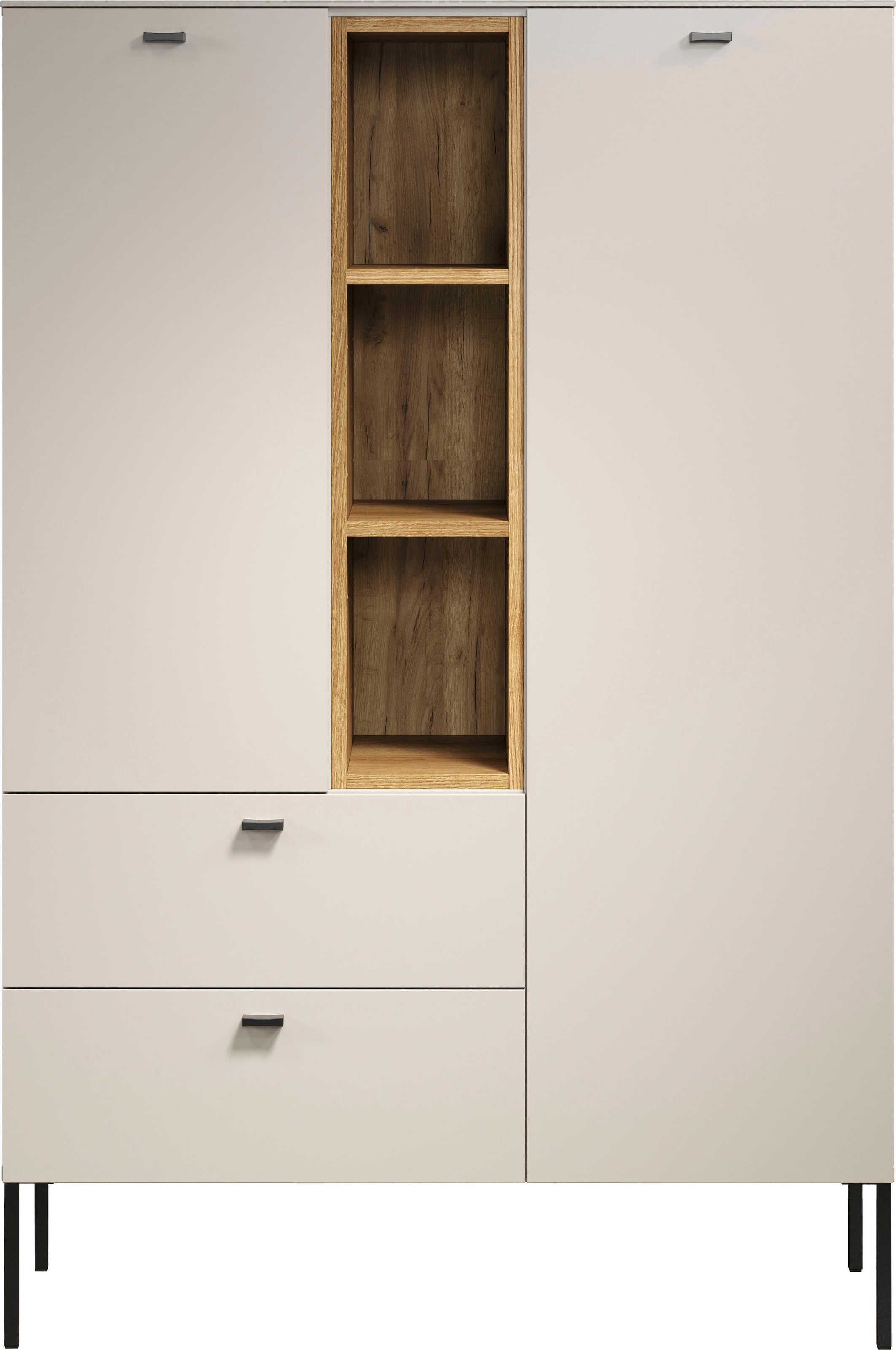 Home affaire Buffet haut »San Pedro« 1 cuis tlg. Highboard, 2 Türen, 2 Schubkasten & Soft-Close - (B/T/H) 93/42/140 cm