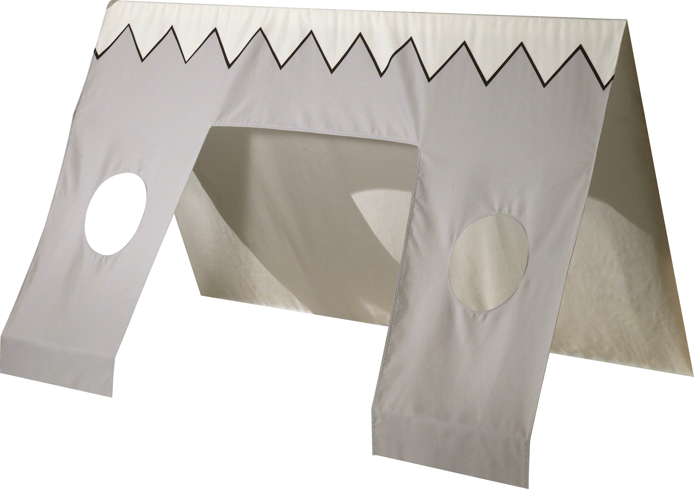Vipack Lit d'enfant »TIPI, Kiefer massiv, 2-farbig lackiert, mit Rolllattenrost« L/H/P env. 206x134,5x105,5 cm, avec toit textile en tente,  entrée de lit basse, construction stable
