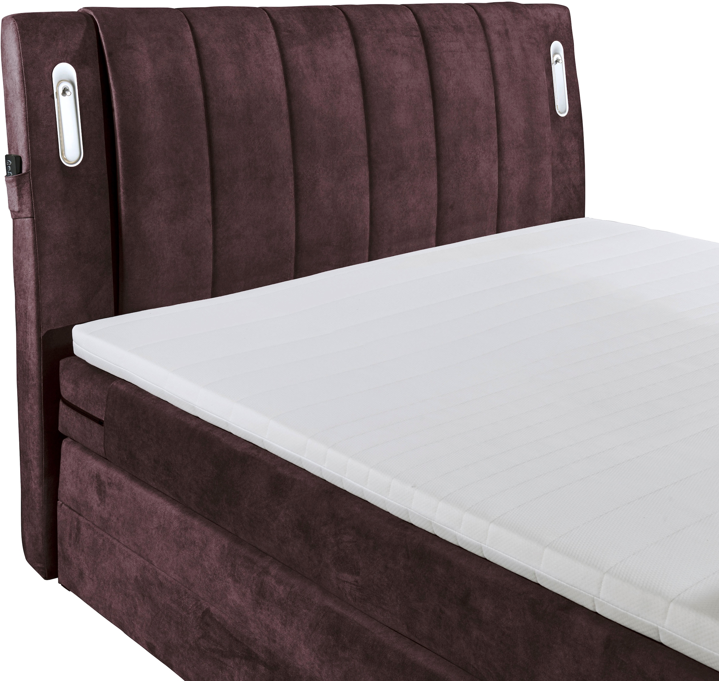 ED EXCITING DESIGN Lit boxspring »Dallas« 7 cuis tlg. inkl. Topper, LED-Beleuchtung, TV Halterung und zwei Bettkästen