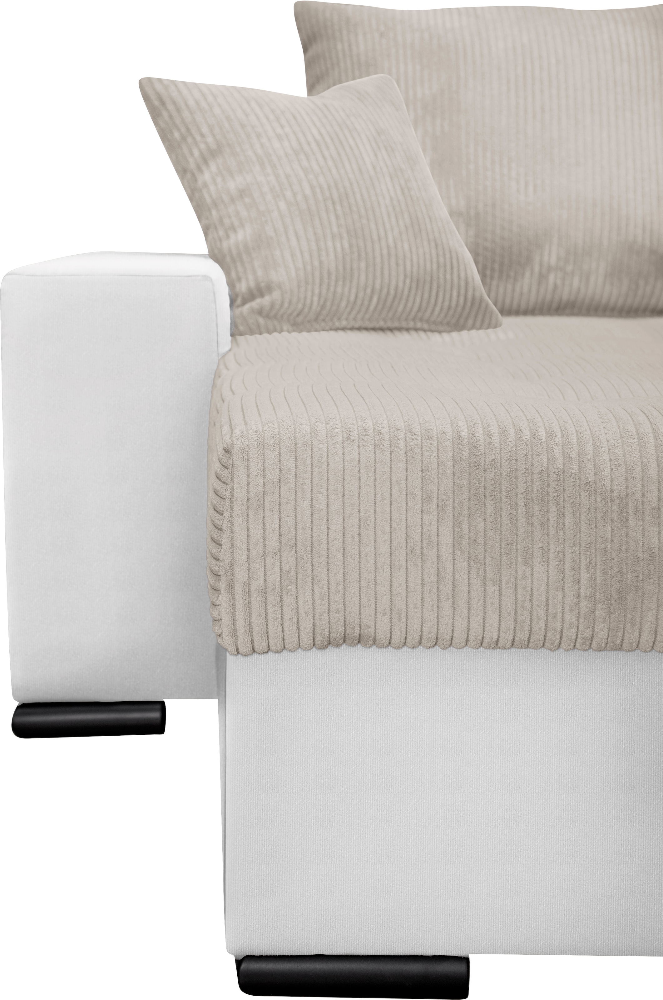 COLLECTION AB Paysage de salon »Josy XL U-Form, B: 313 cm in Cord, Cord-Mix« mit Bettfunktion, Bettkasten & 2 Zierkissen, Federkern