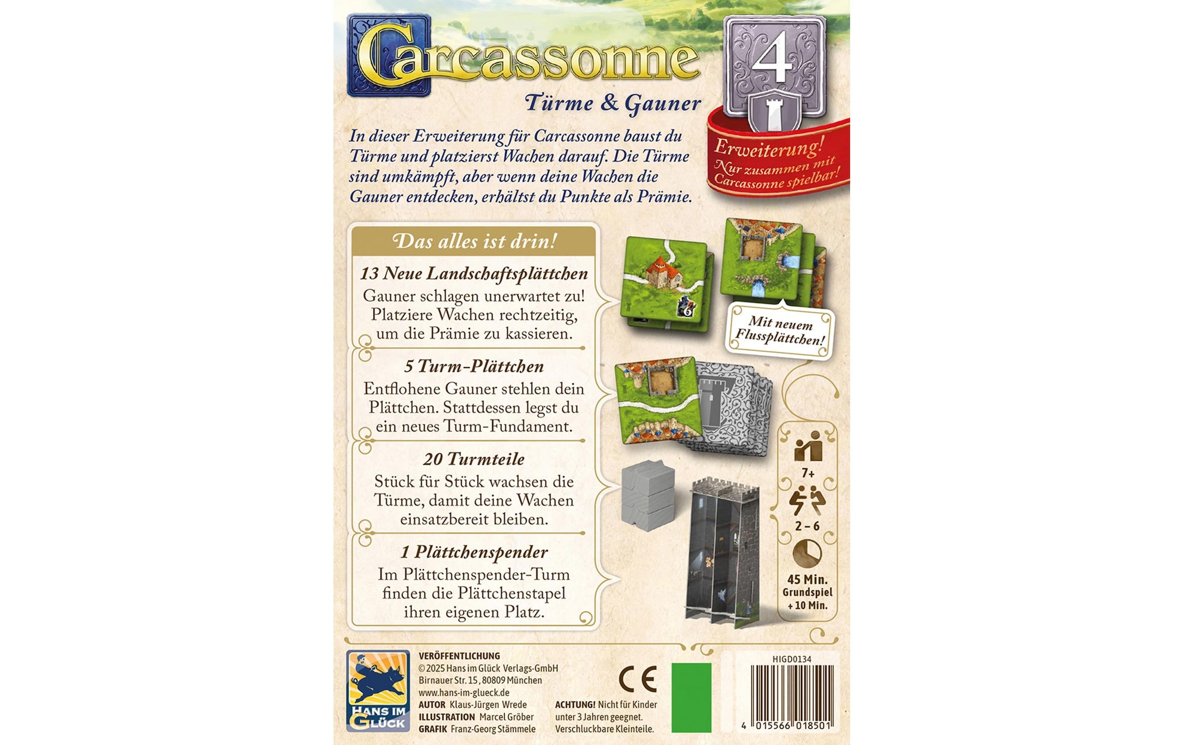 Hans im Glück Jeu »Carcassonne Türme und Gauner (d)«
