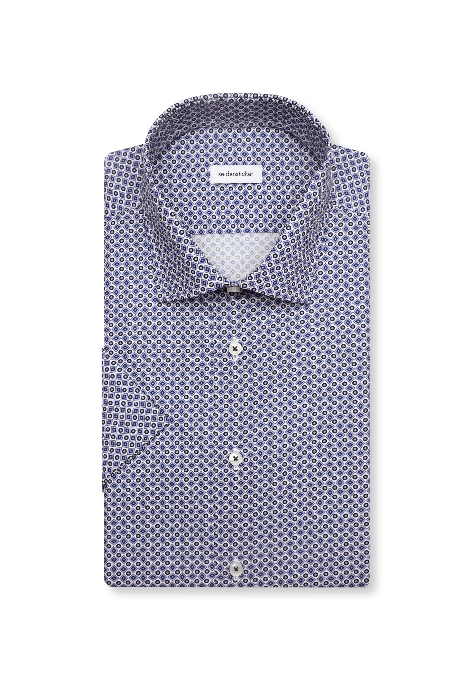 seidensticker Chemise d'affaires »Slim« Slim Kurzarm Kentkragen Druck