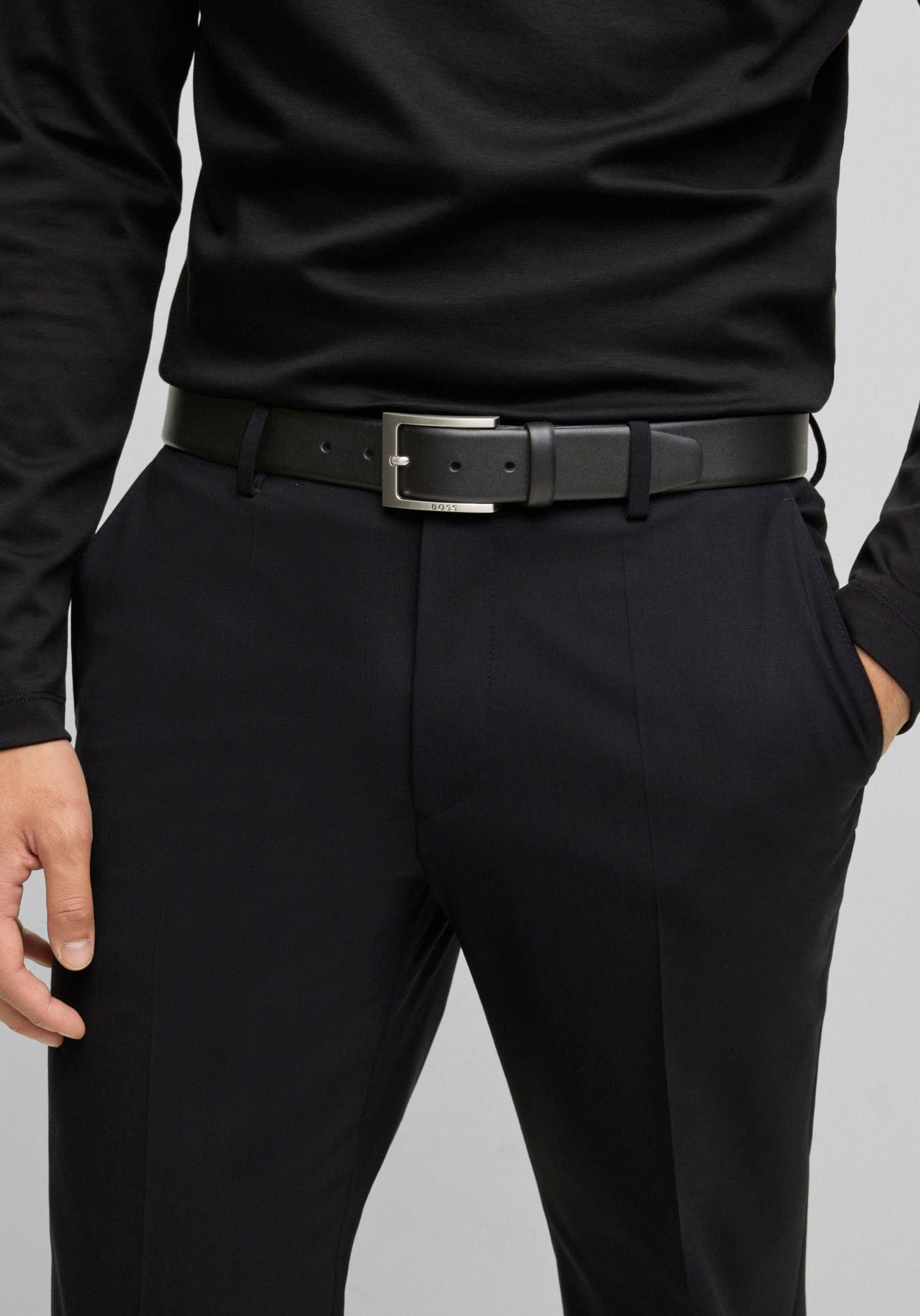 BOSS Ledergürtel aus Nappaleder mit BOSS Logo-Dornschliesse