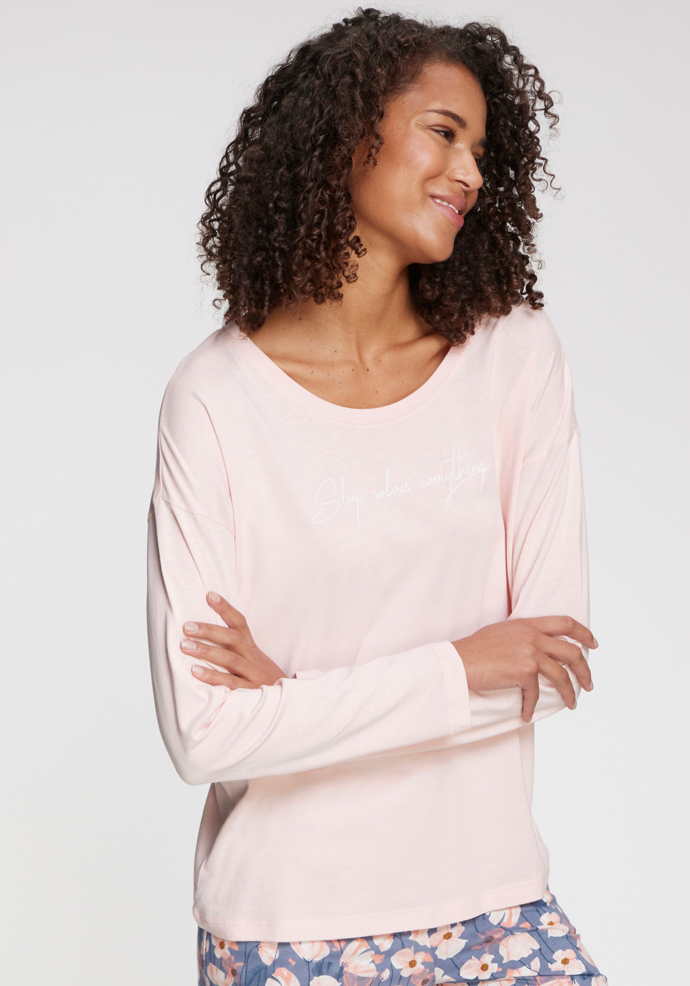 Vivance Dreams Haut de pyjama 1-teilig,  mit kleinem Frontprint