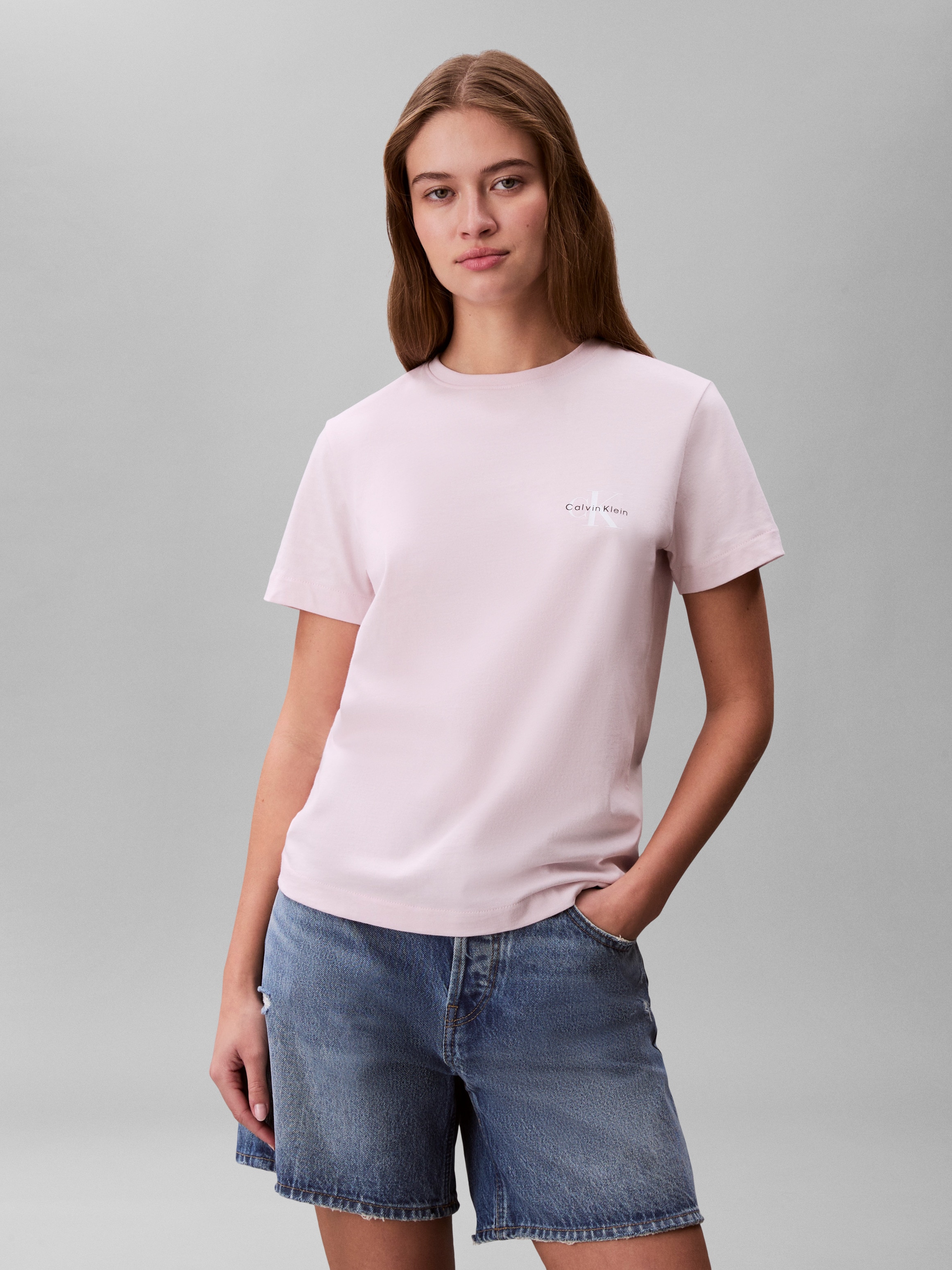 Calvin Klein Jeans T-Shirt »MONOLOGO CN 2 PACK TEE« Packung, 2er-Pack, 2 tlg. , Logoschriftzug
